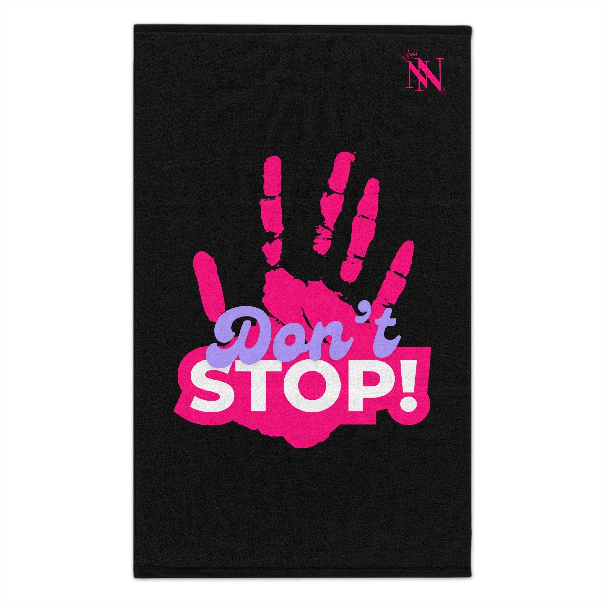 Don’t Stop! Handprint Black | Mix & Match Soft Fun-Flirty Lovers’ Towels