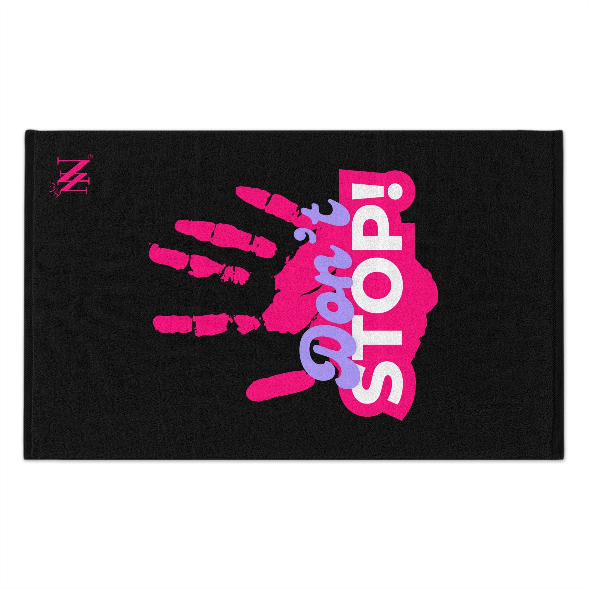 Don’t Stop! Handprint Black | Mix & Match Soft Fun-Flirty Lovers’ Towels