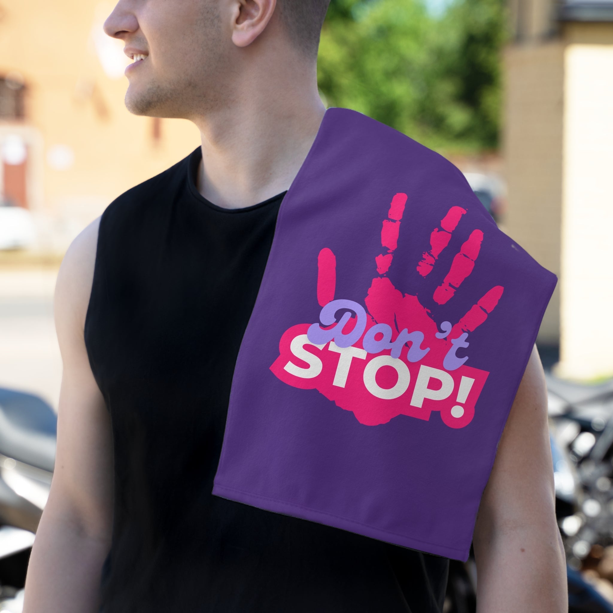 Don’t Stop! Handprint Purple | Mix & Match Soft Fun-Flirty Lovers’ Towels