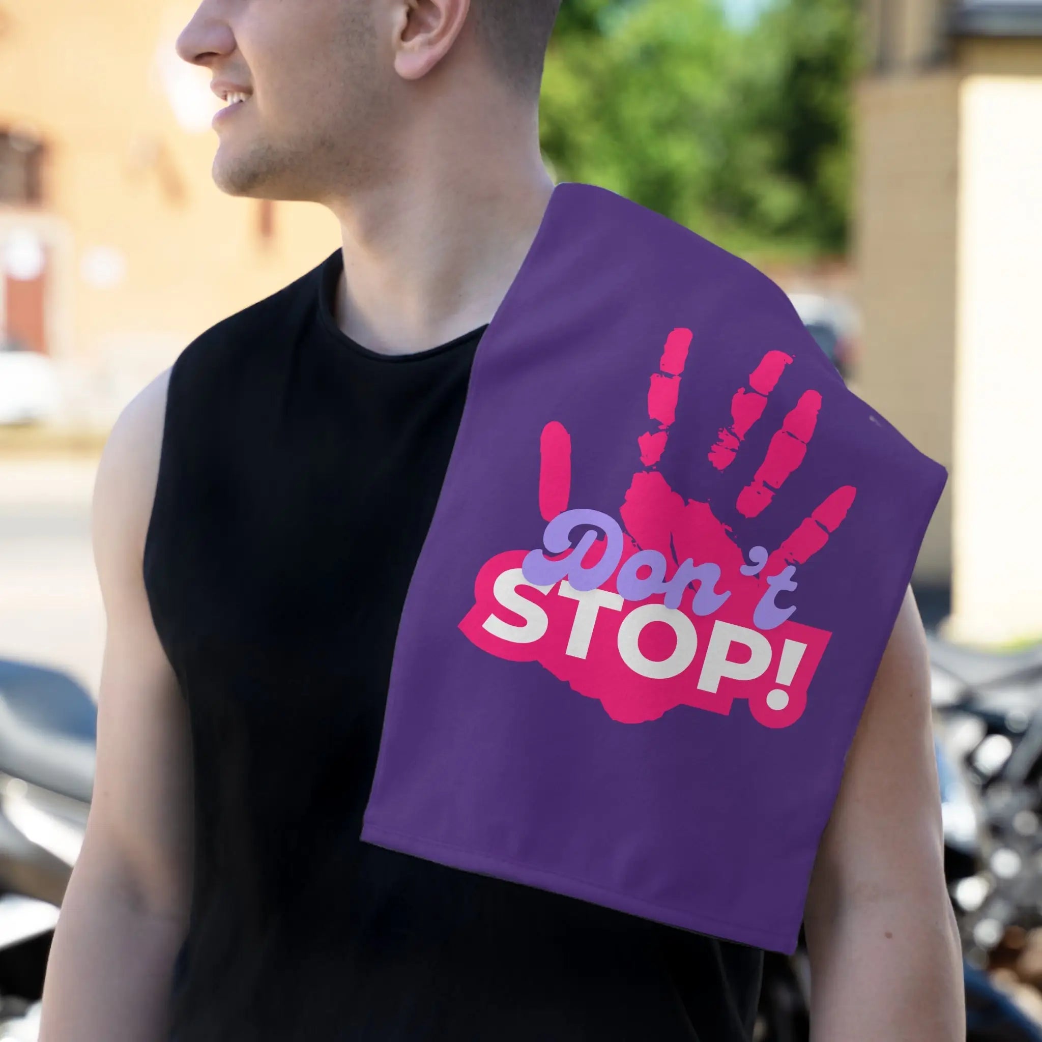 Don’t Stop! Handprint Purple | Mix & Match Soft Fun-Flirty Lovers’ Towels