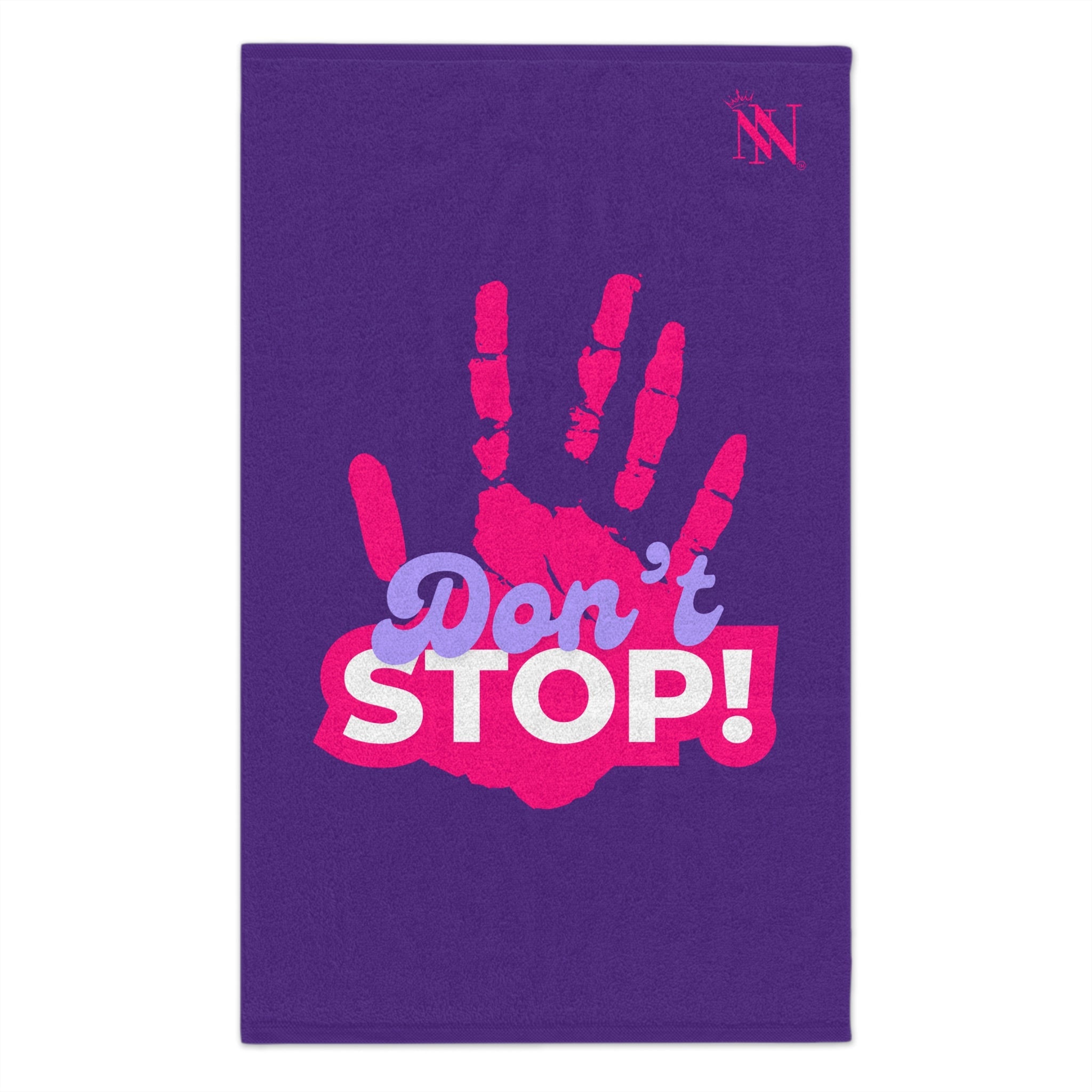 Don’t Stop! Handprint Purple | Mix & Match Soft Fun-Flirty Lovers’ Towels
