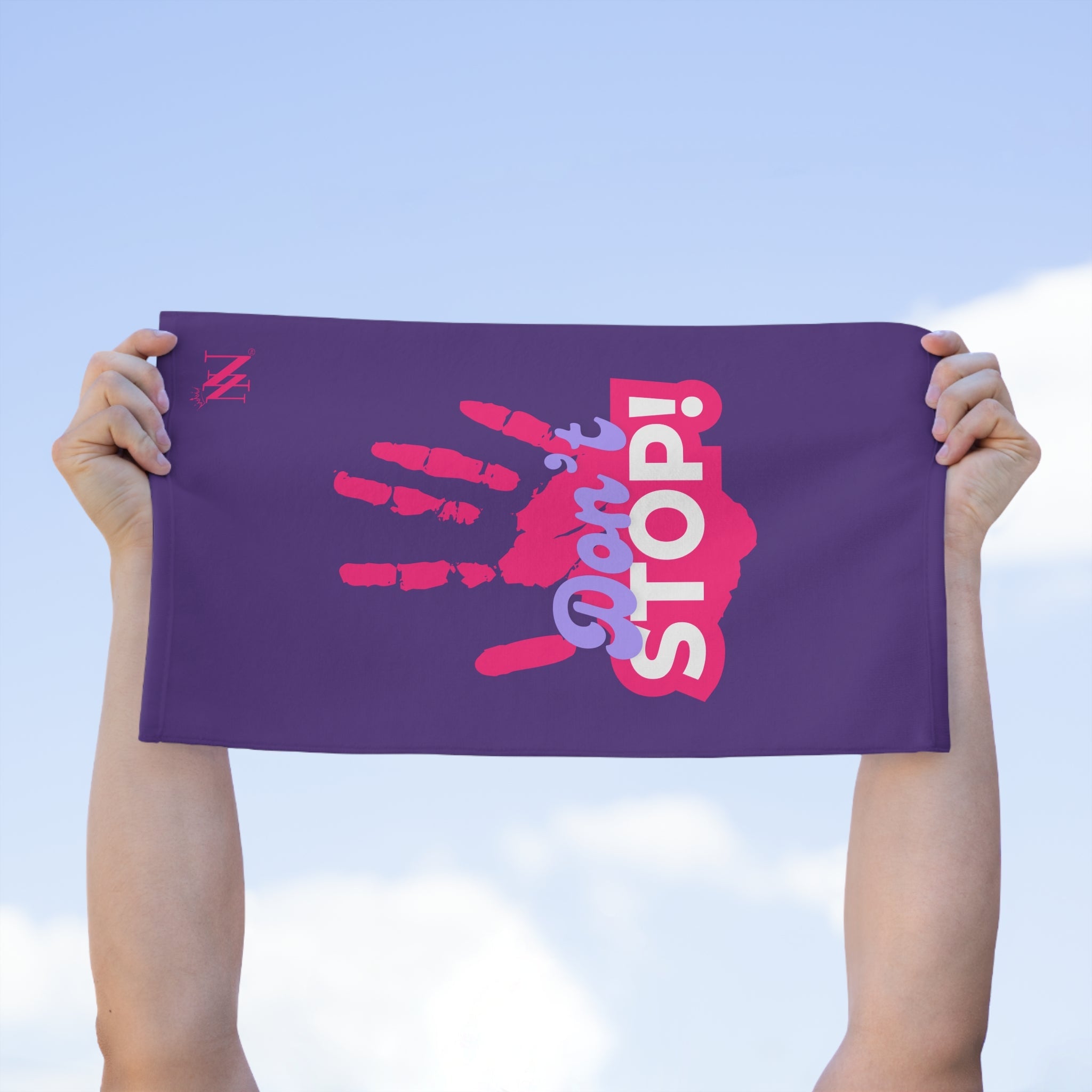 Don’t Stop! Handprint Purple | Mix & Match Soft Fun-Flirty Lovers’ Towels