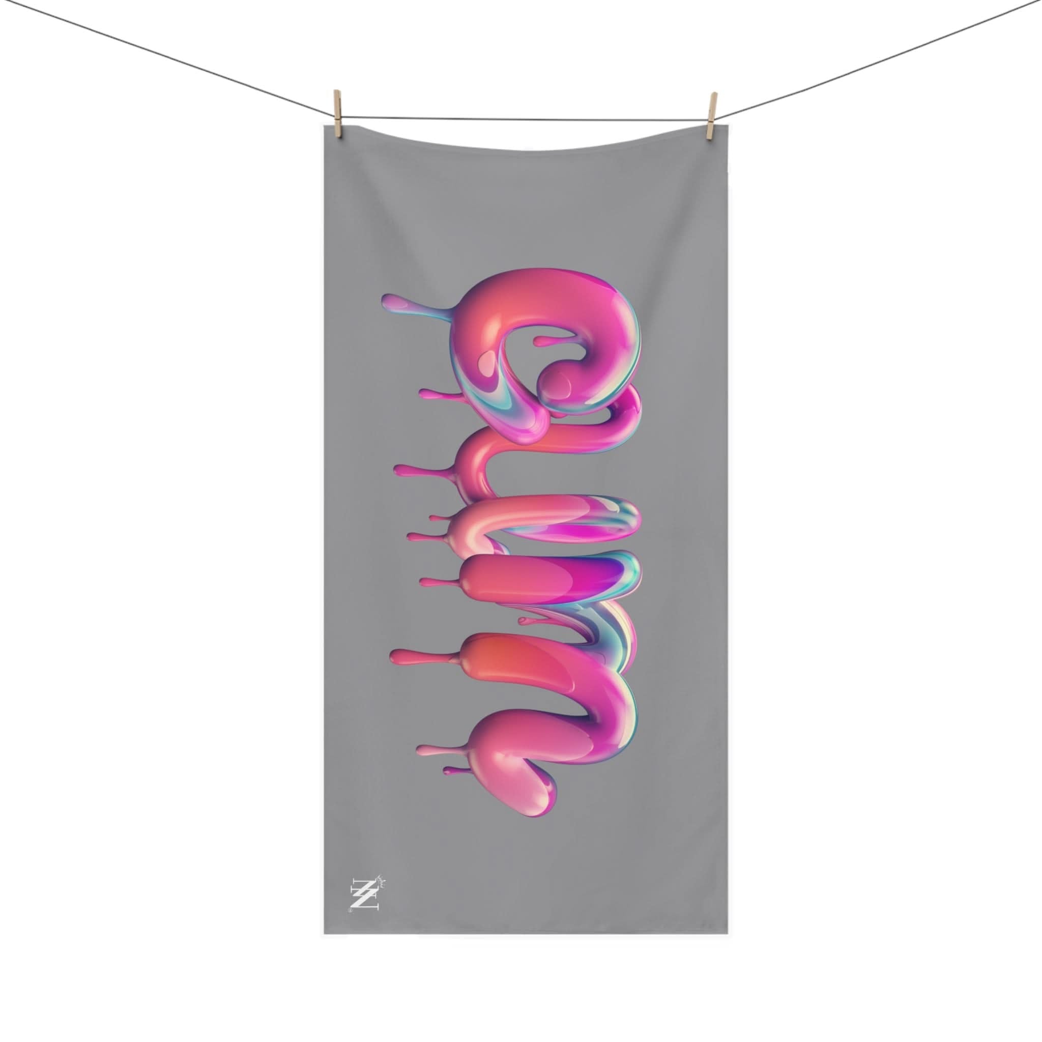 Dripping Cum Grey | Mix & Match XL Fun-Flirty Lovers’ Towels