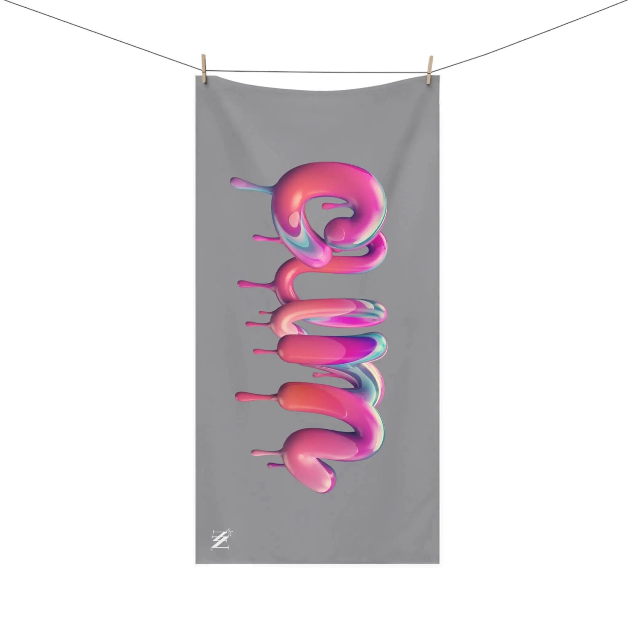 Dripping Cum Grey | Mix & Match XL Fun-Flirty Lovers’ Towels