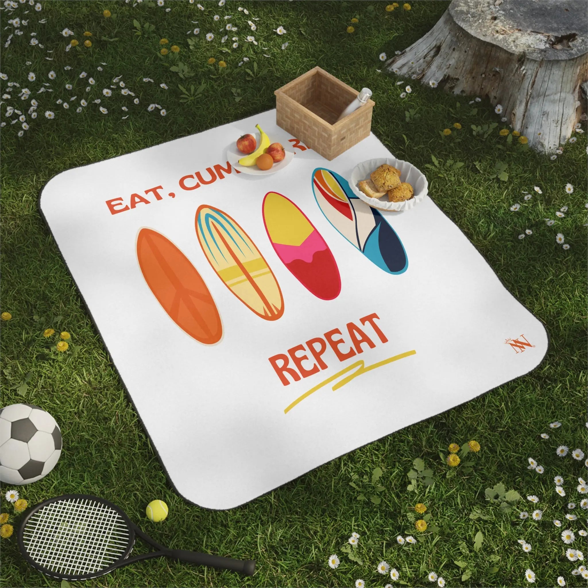 Eat Cum Surf Repeat | Mix Match Fun-Flirty Lovers’ Water-Resistant Blanketst