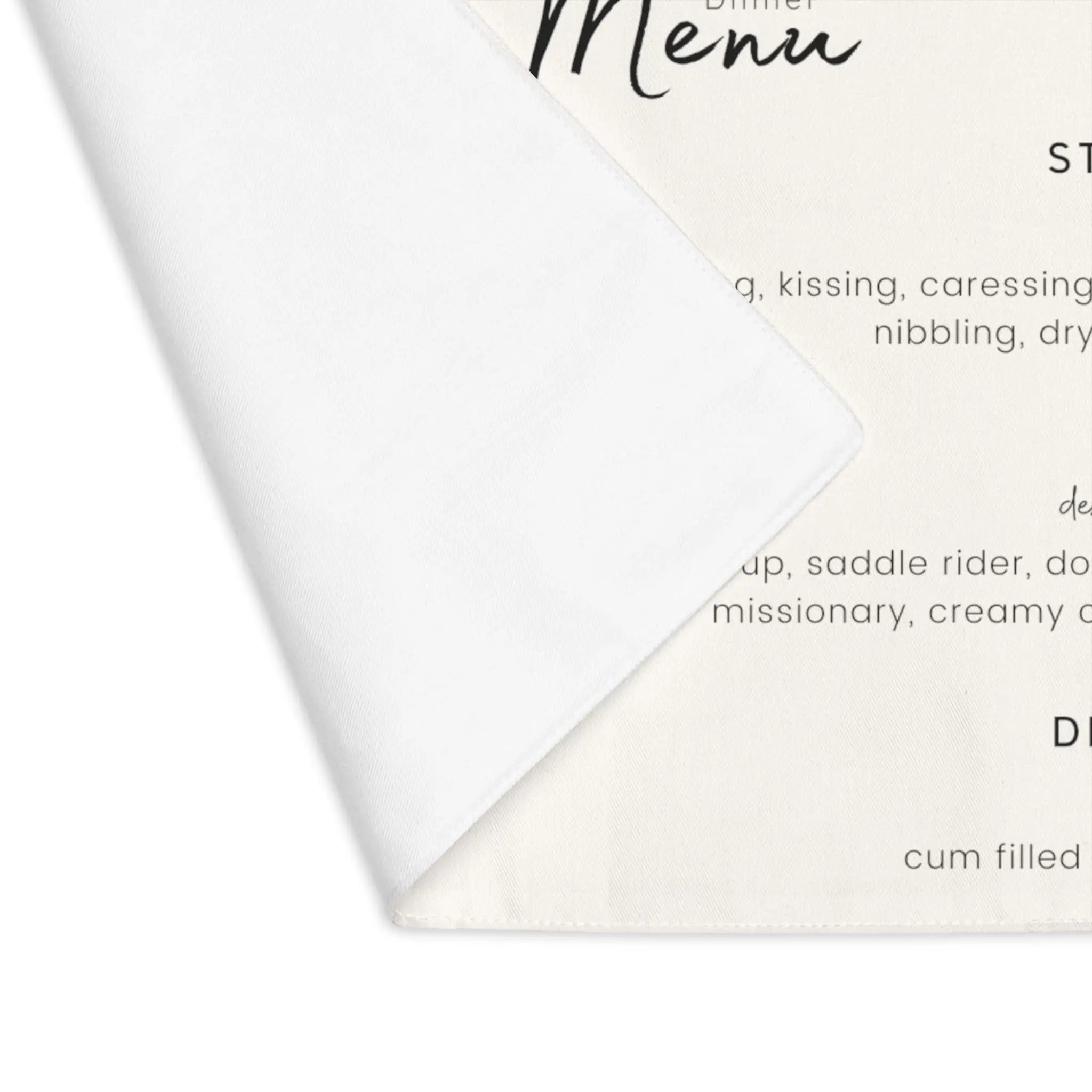 Elegant Menu | Mix & Match Playful Fun-Flirty Lovers’ Toy Mats
