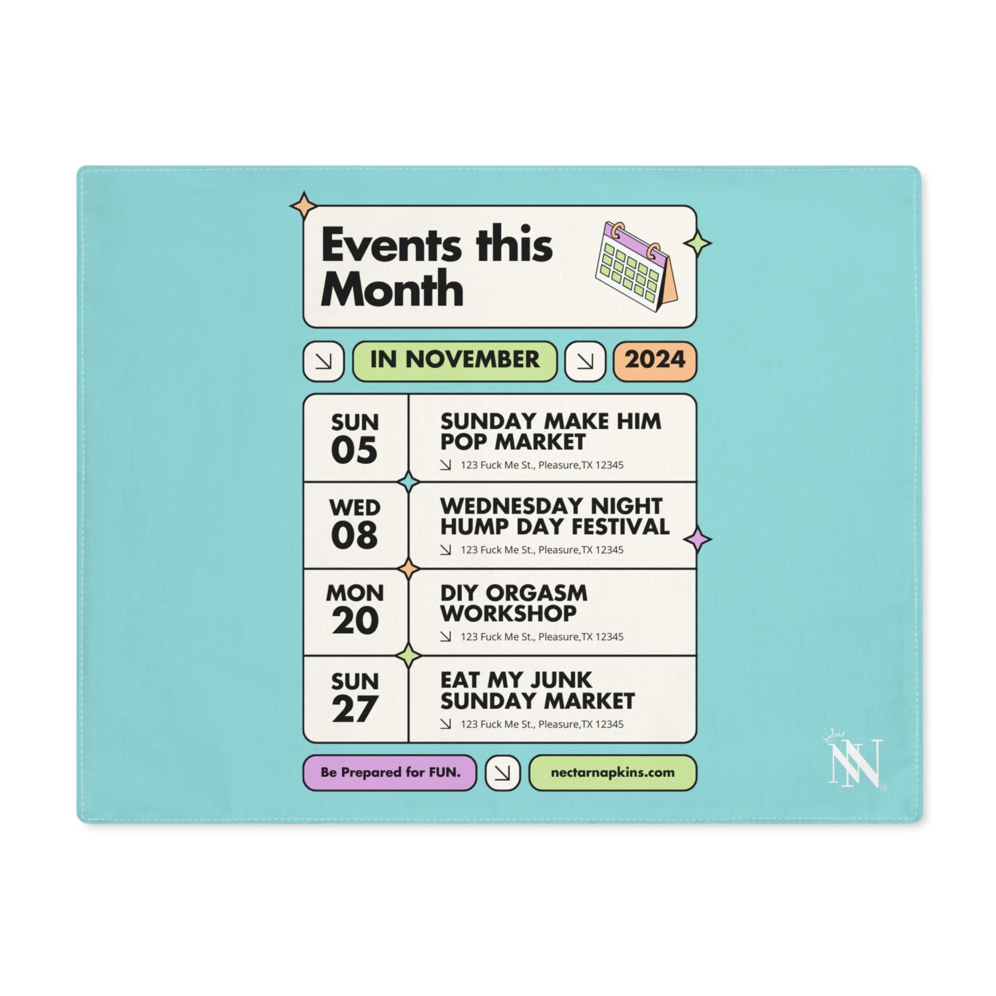 Events this Month | Mix & Match Playful Fun-Flirty Lovers’ Toy Mats