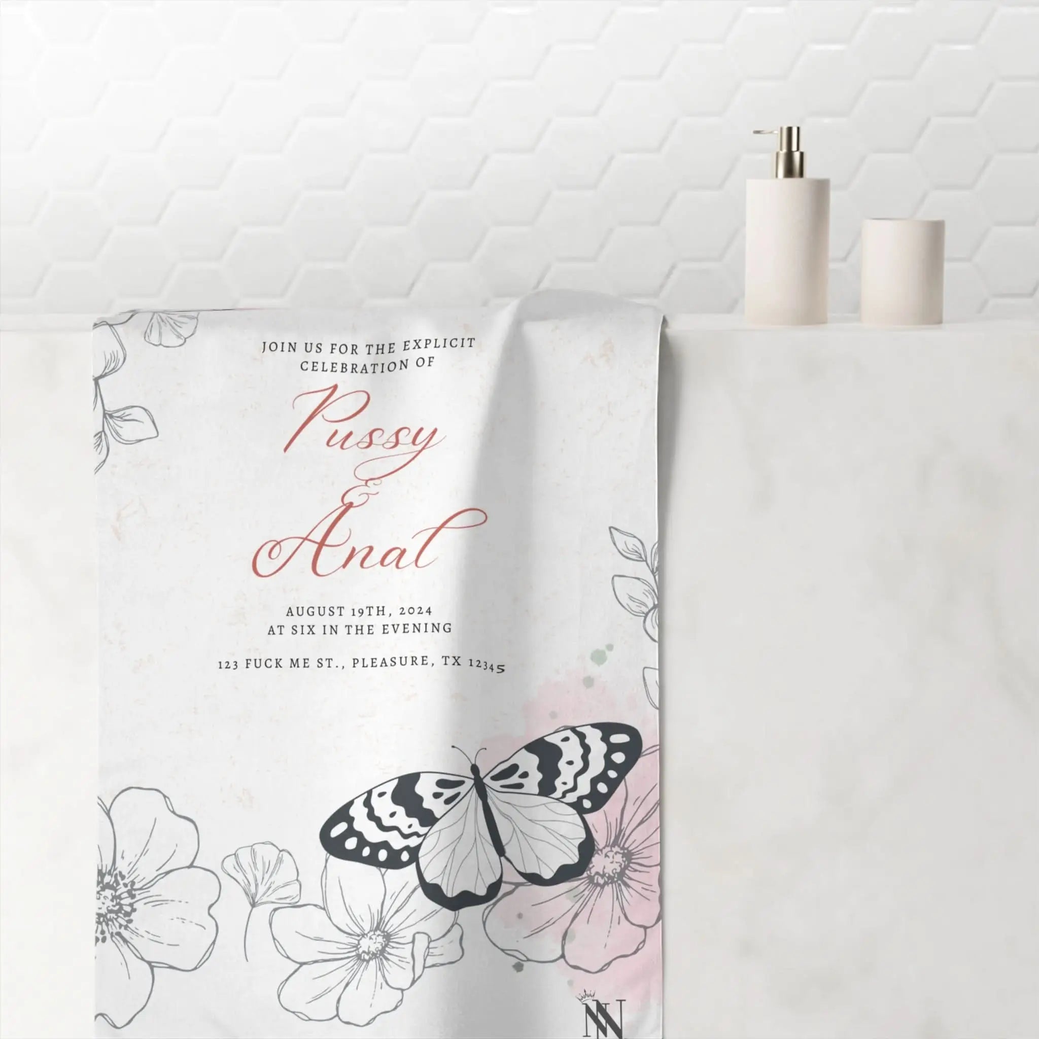 Explicit Celebration | Mix & Match Naughty XL Fun-Flirty Lovers’ Towels
