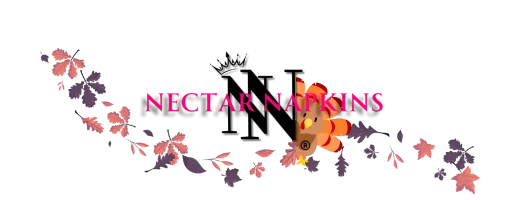 Logo of Nectar Napkins with decorative fall elements on a white background
