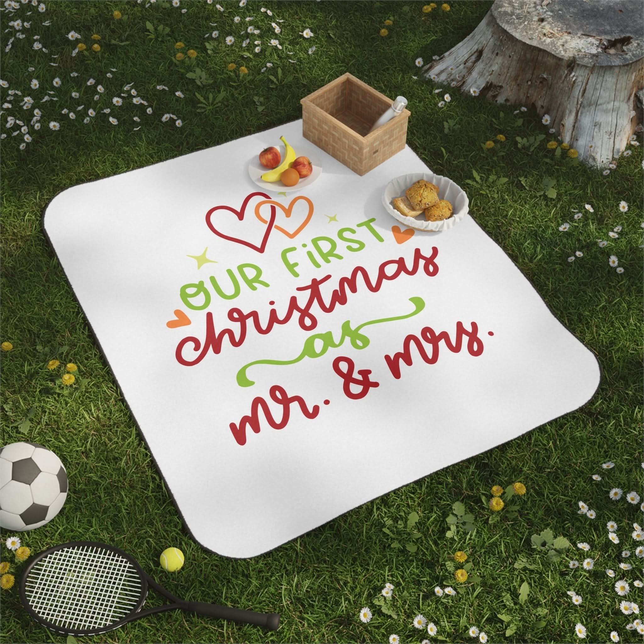 First Christmas Mr & Mrs | Mix Match Fun-Flirty Lovers’ Water-Resistant Blankets