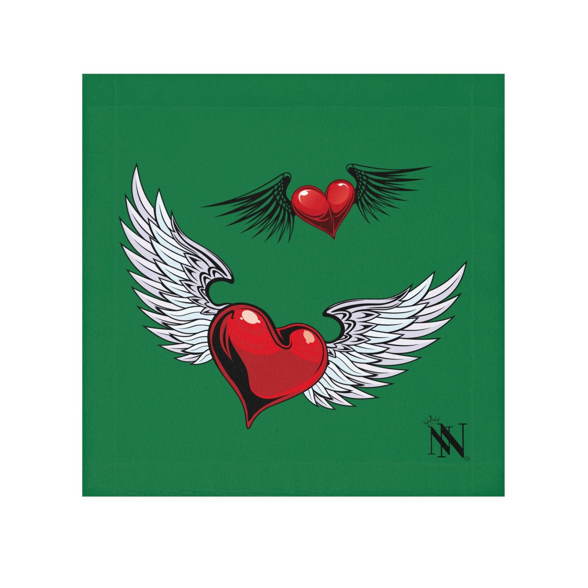 Flying Hearts Green | Mix & Match Lils’ Fun-Flirty Lovers’ Towels