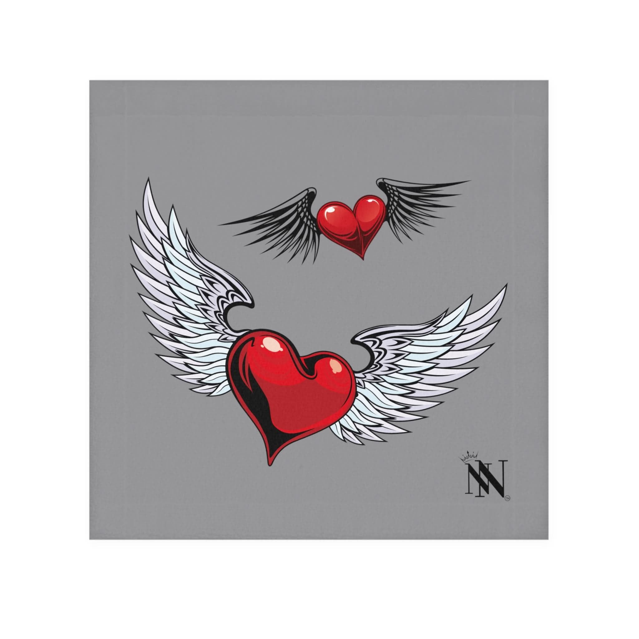 Flying Hearts Grey | Mix & Match Lils’ Fun-Flirty Lovers’ Towels