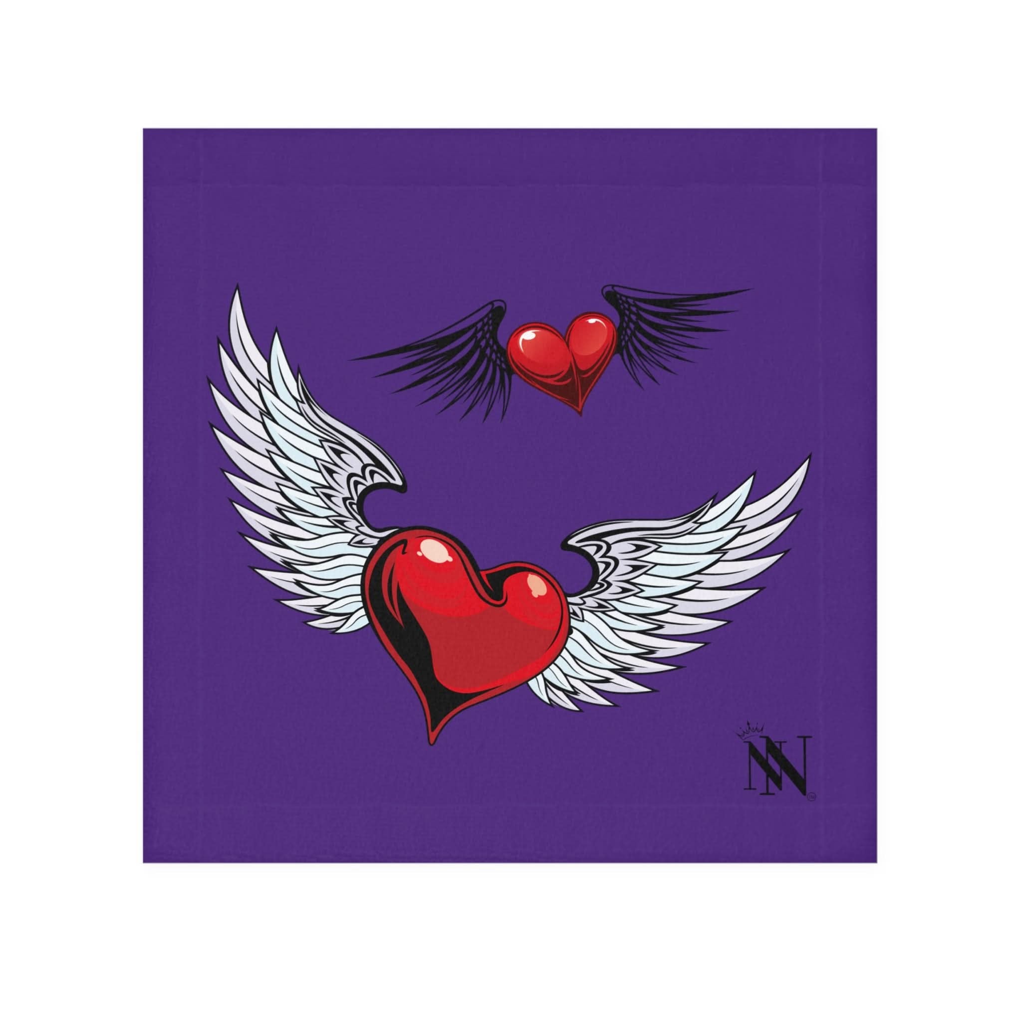 Flying Hearts Purple | Mix & Match Lils’ Fun-Flirty Lovers’ Towels