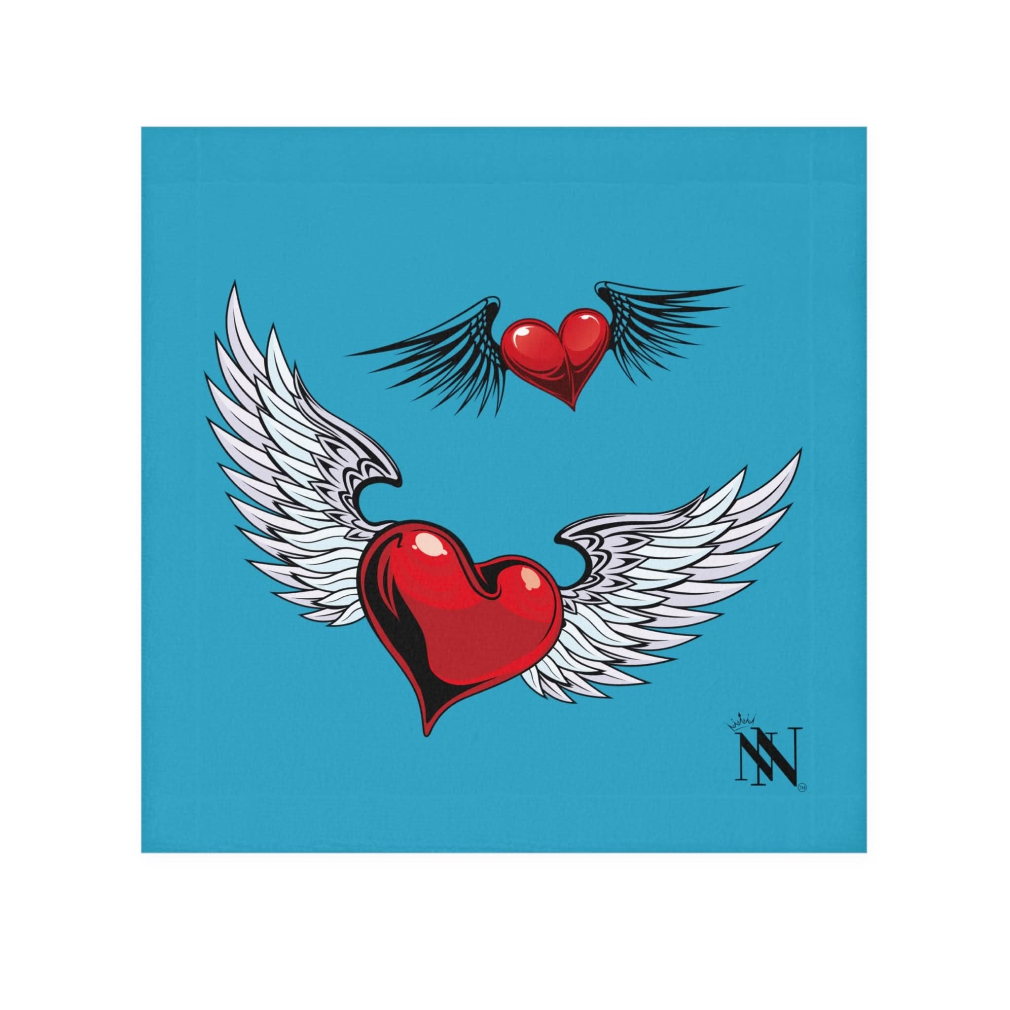 Flying Hearts Teal | Mix & Match Lilsâ Fun-Flirty Loversâ Towels