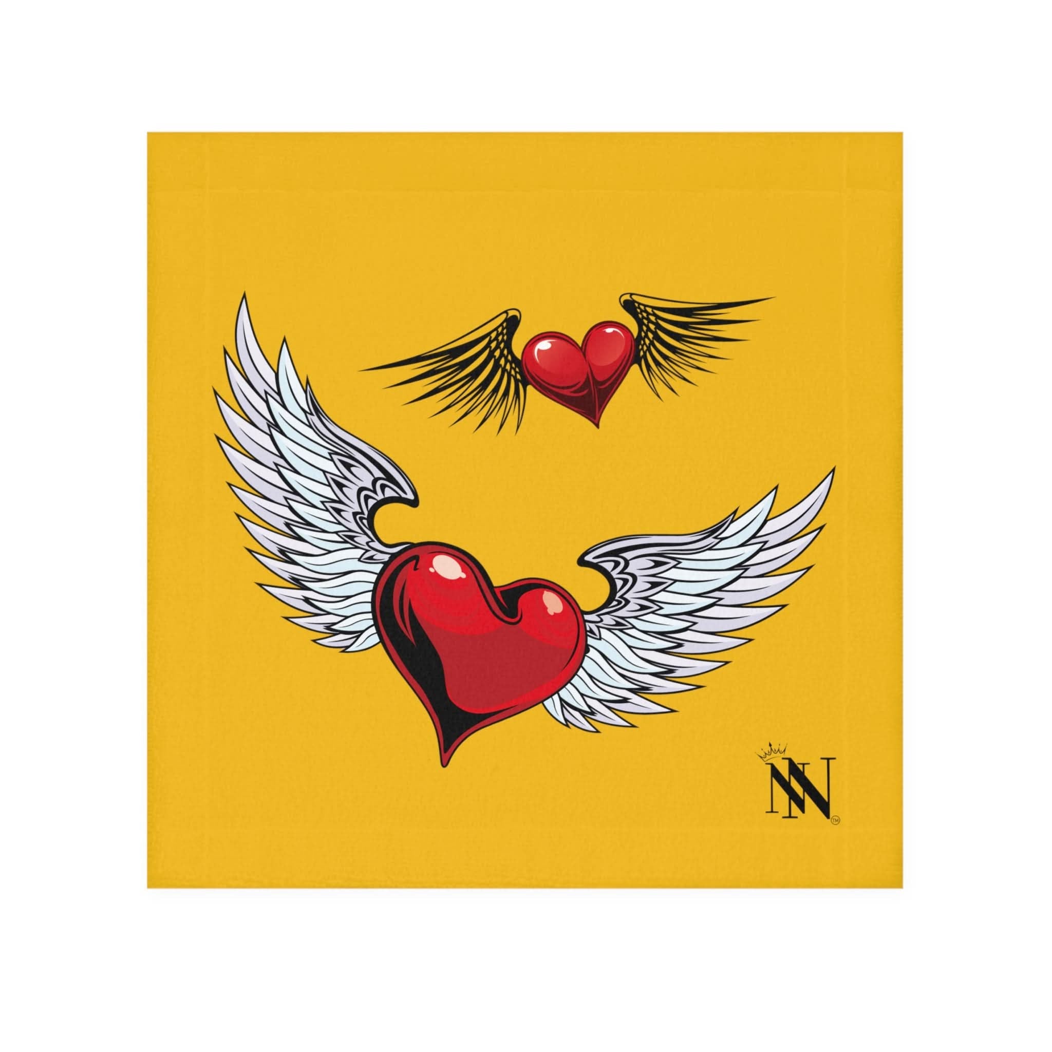 Flying Hearts Yellow | Mix & Match Lils’ Fun-Flirty Lovers’ Towels