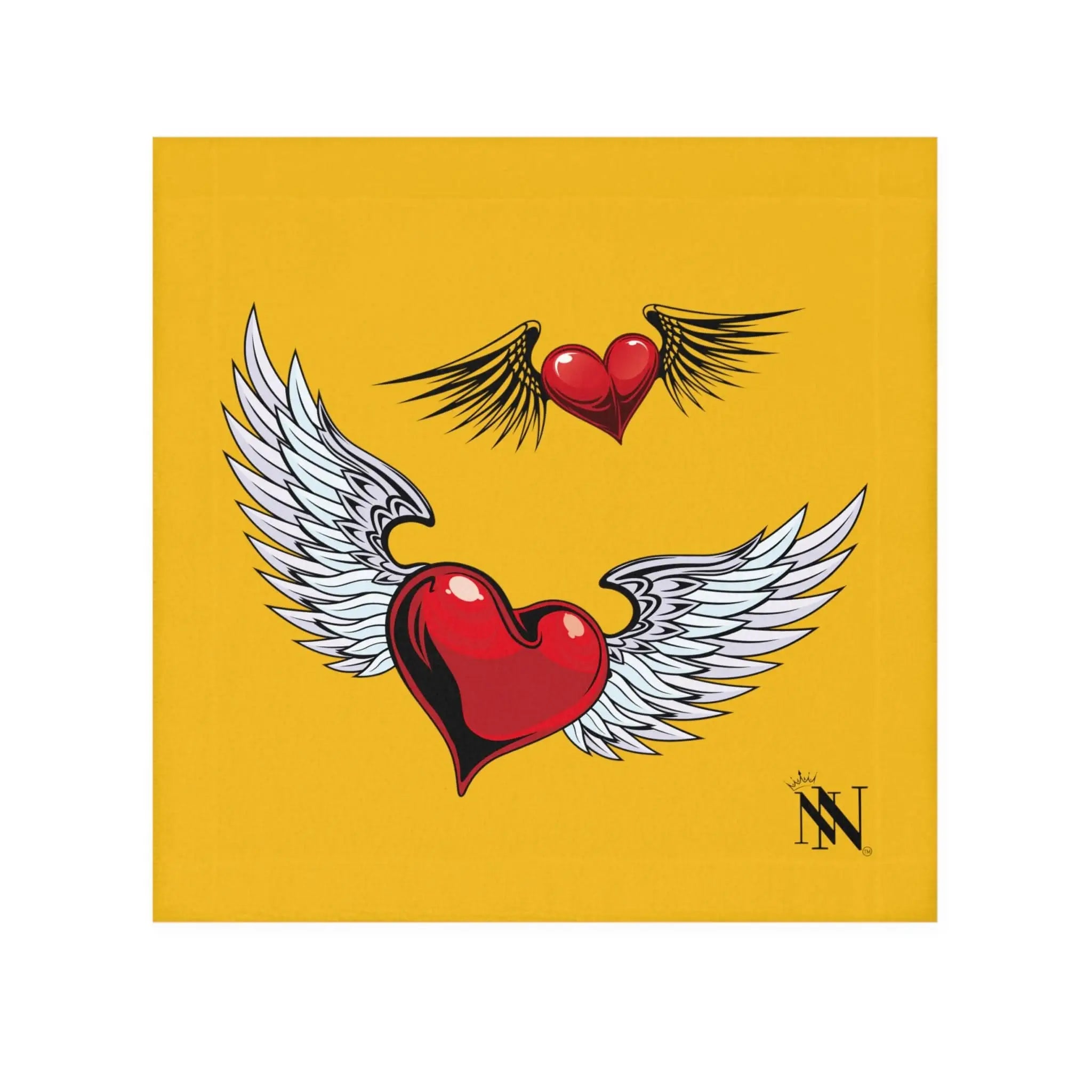 Flying Hearts Yellow | Mix & Match Lils’ Fun-Flirty Lovers’ Towels