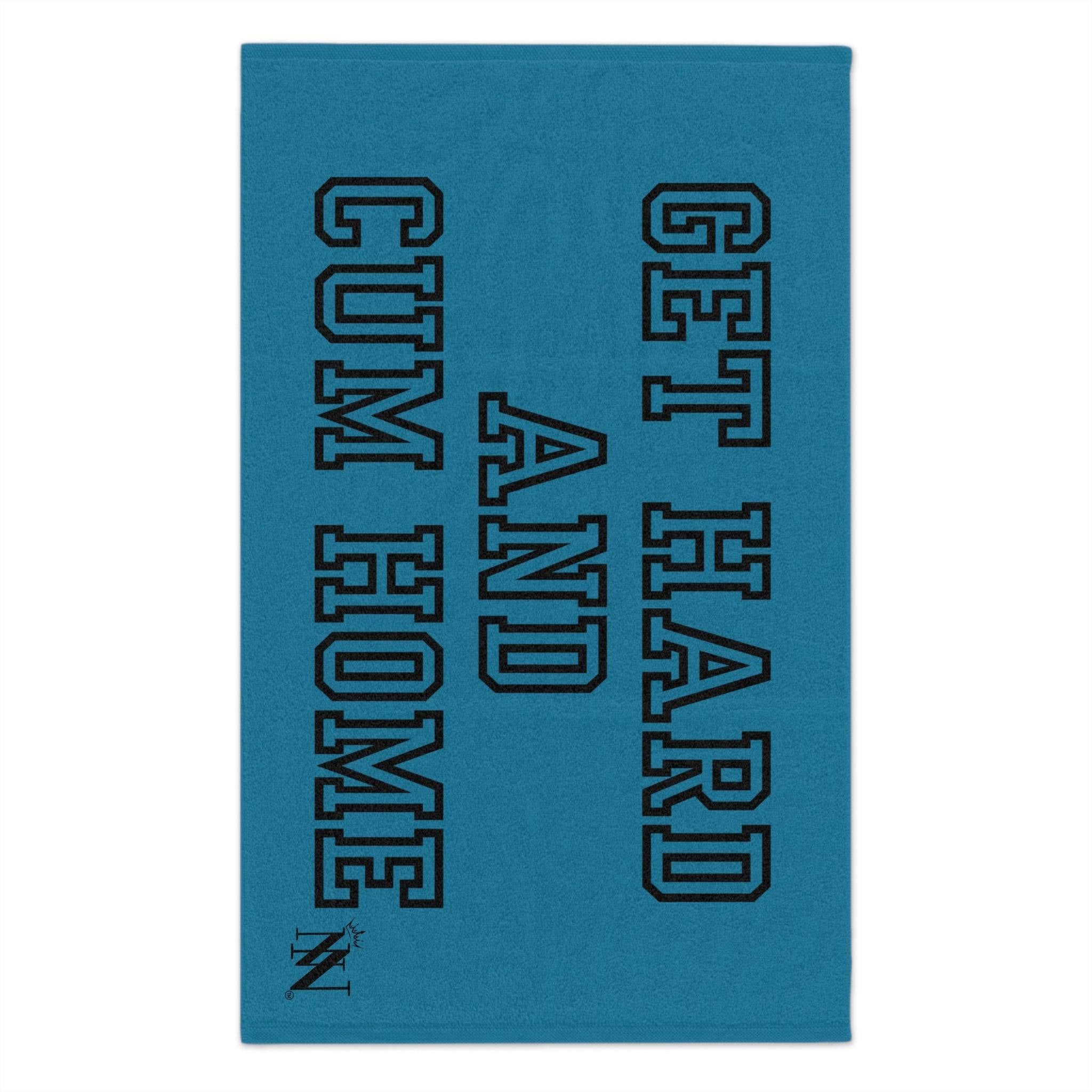 Get Hard and Cum Home Blue Mix & Match Soft Sex Towels | Naughty Lovers’ Gifts