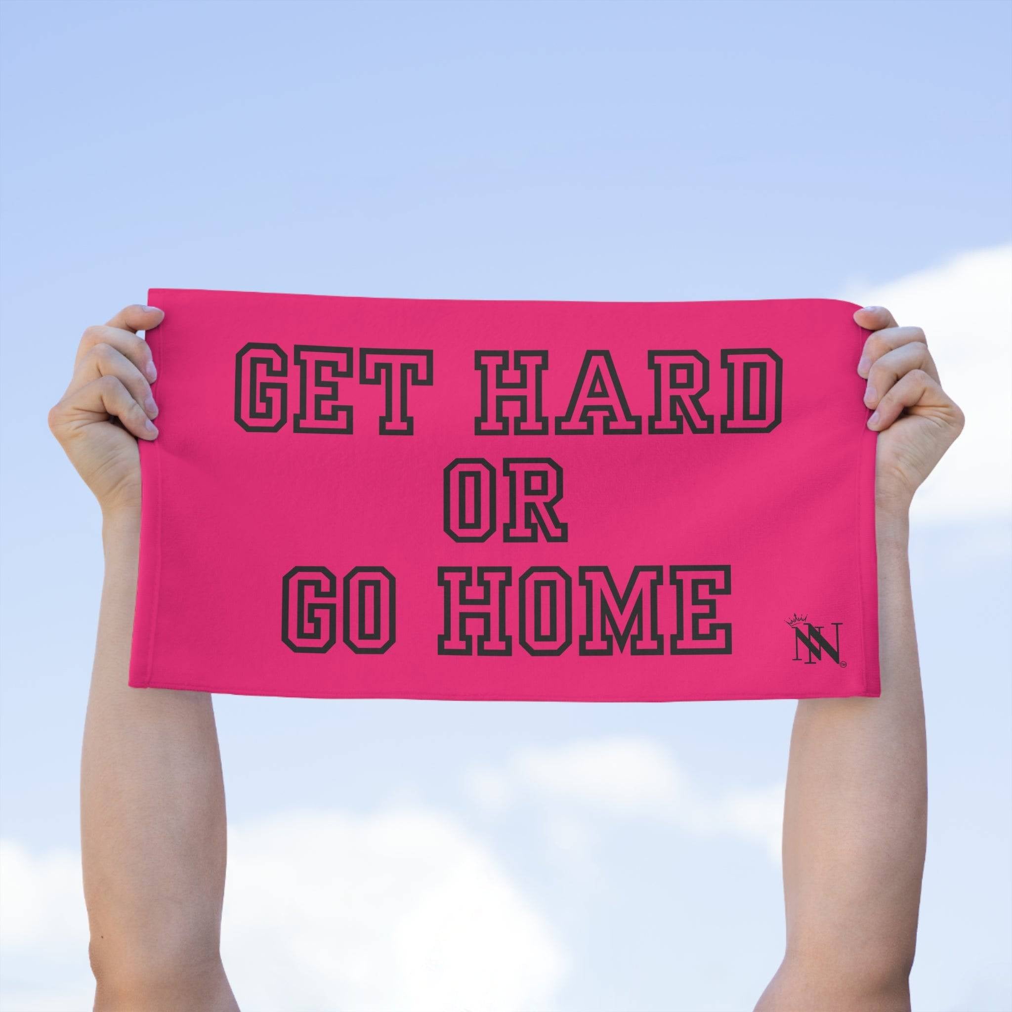 Get Hard or Go Home Pink Mix & Match Soft Sex Towels | Naughty Lovers’ Gifts