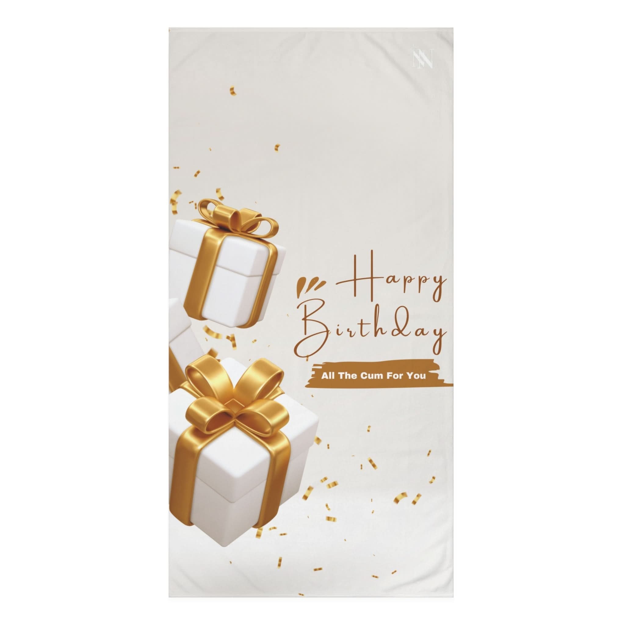 Gold Happy Birthday | Mix & Match Naughty XL Fun-Flirty Lovers’ Towels