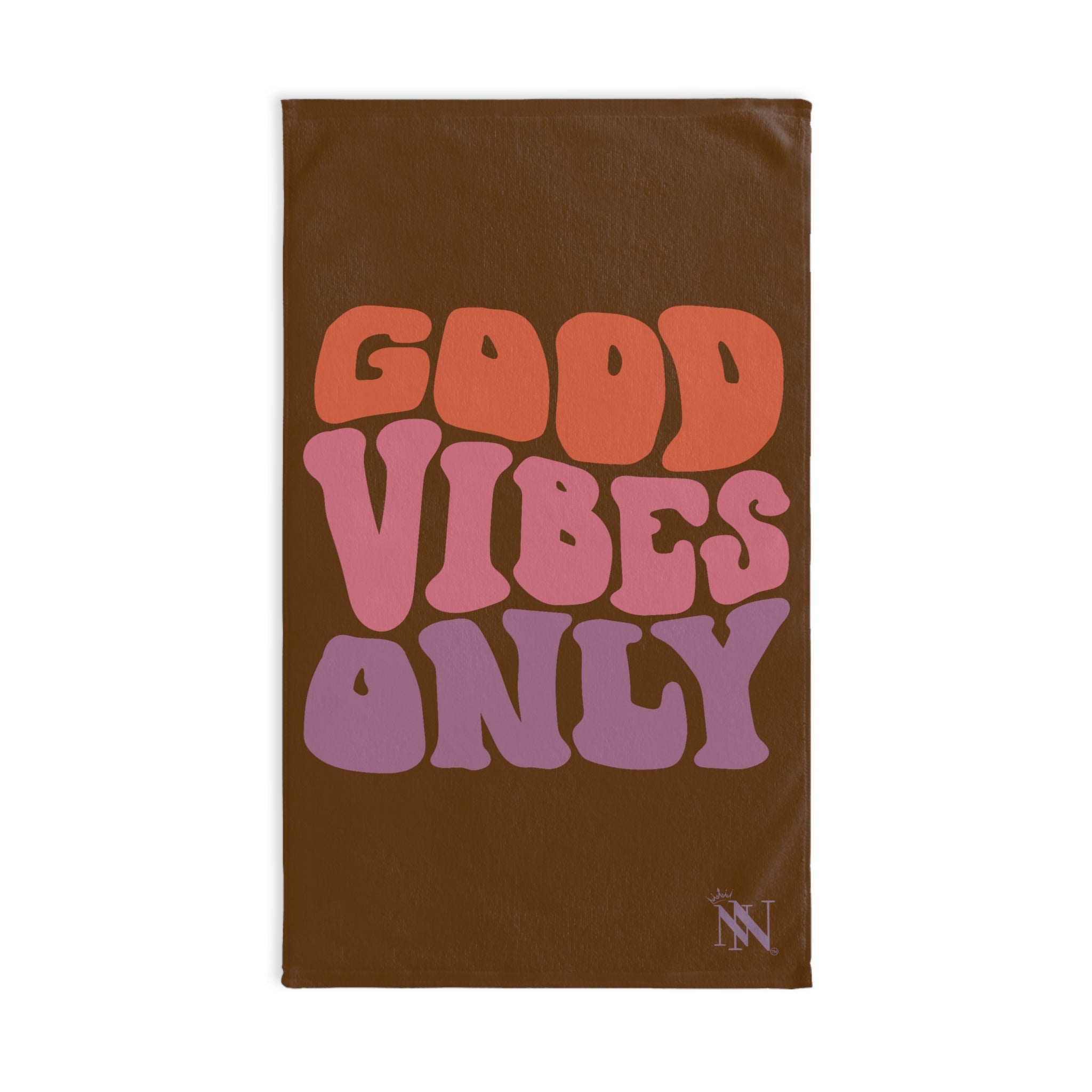 Good Vibes Only Retro Brown | Mix & Match Original Fun-Flirty Lovers’ Towels