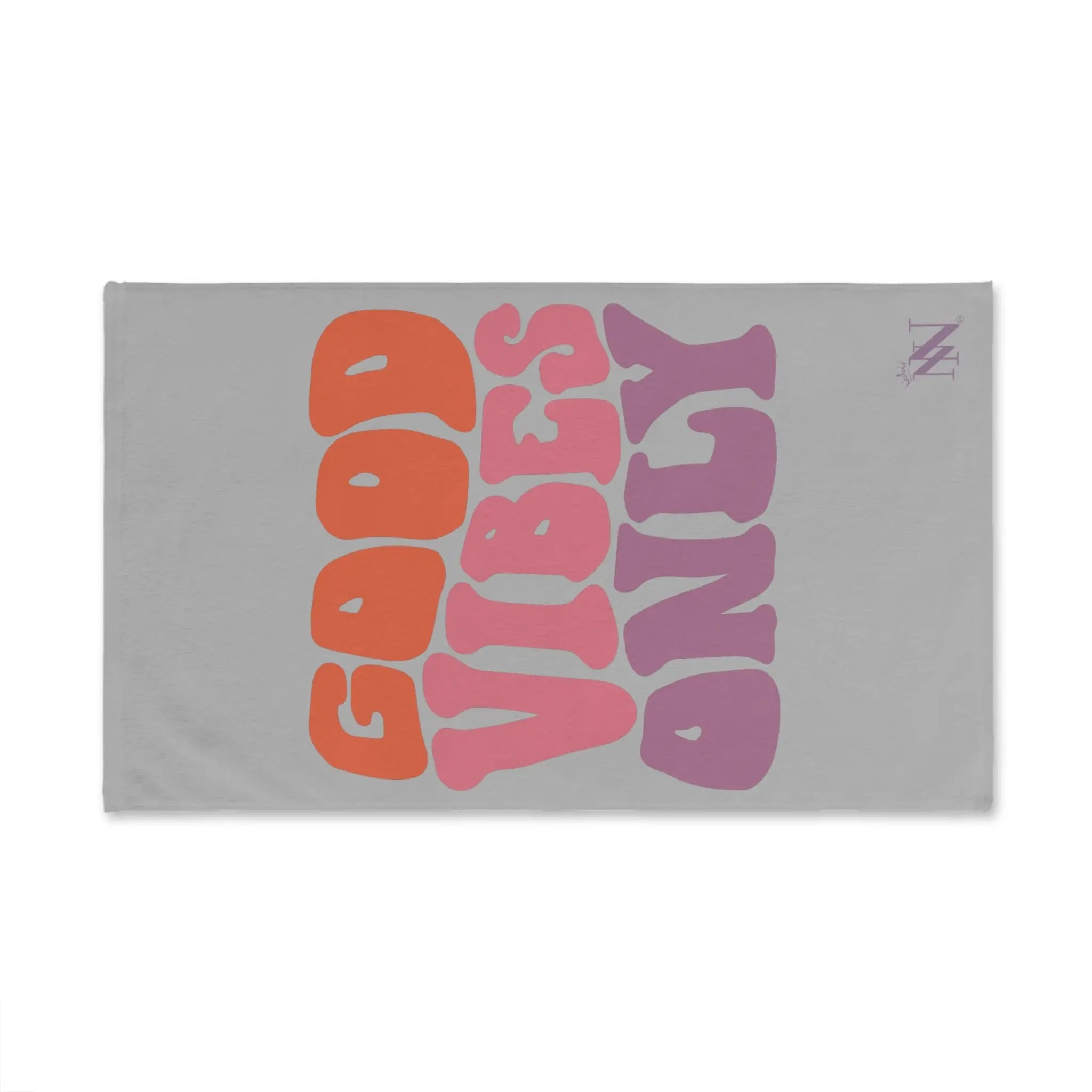 Good Vibes Only Retro Light Grey | Mix & Match Original Fun-Flirty Lovers’ Towels