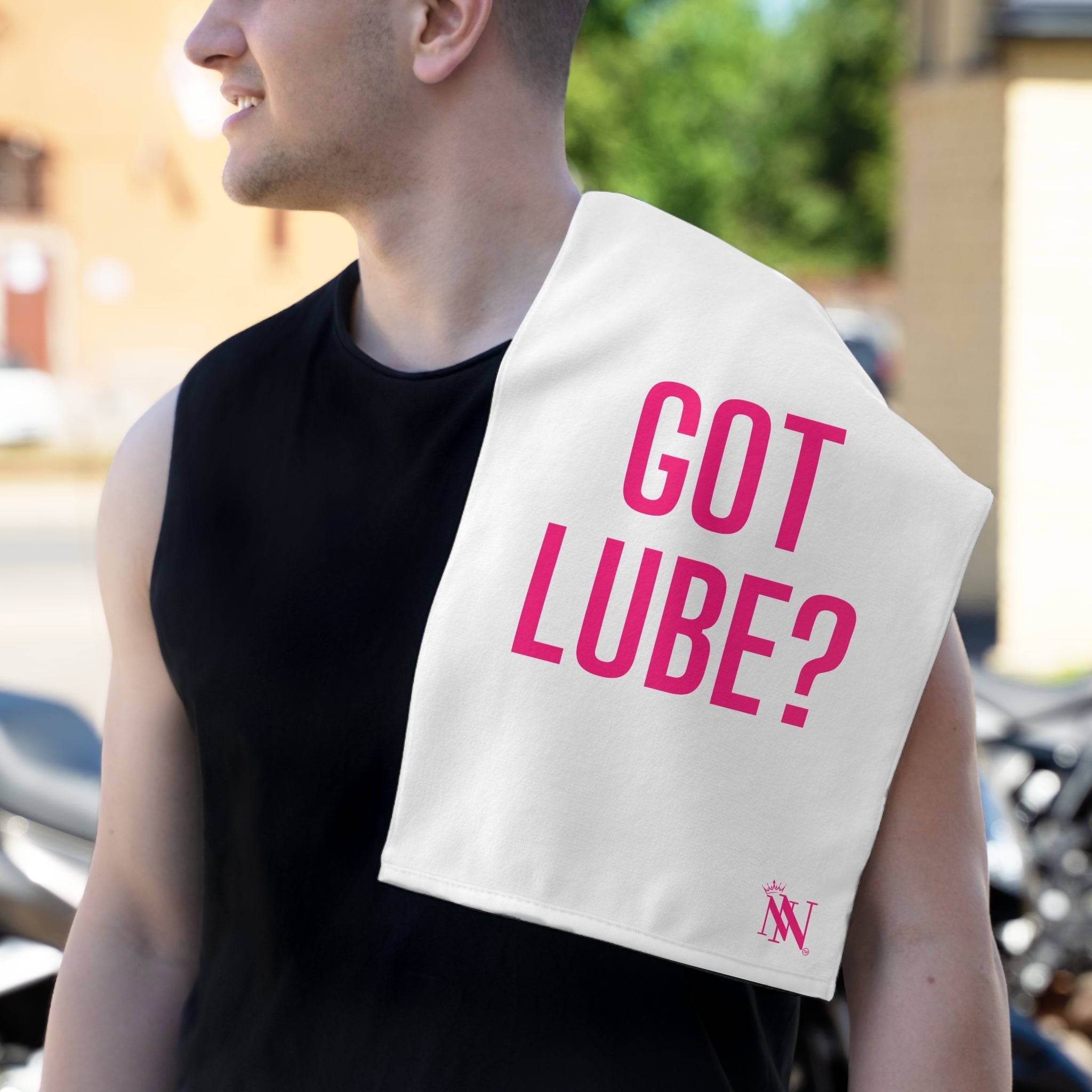 Got Lube? White | Mix & Match Soft Fun-Flirty Lovers’ Towels
