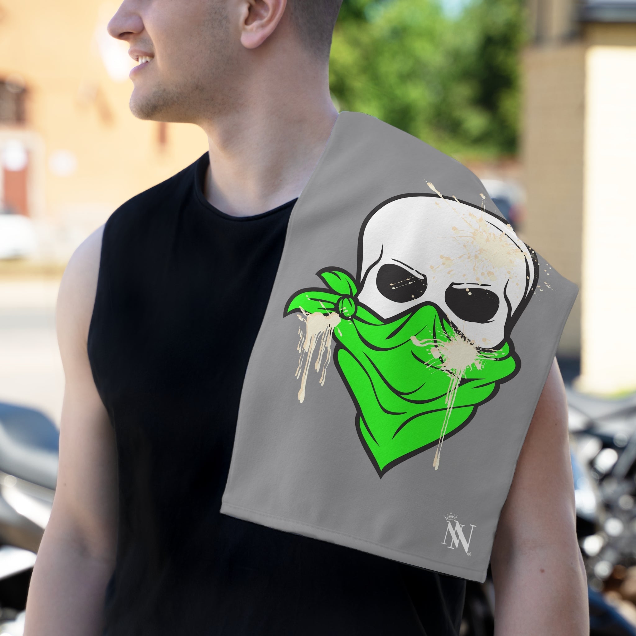 Green Cum Bandit Grey | Mix & Match Soft Fun-Flirty Lovers’ Towels