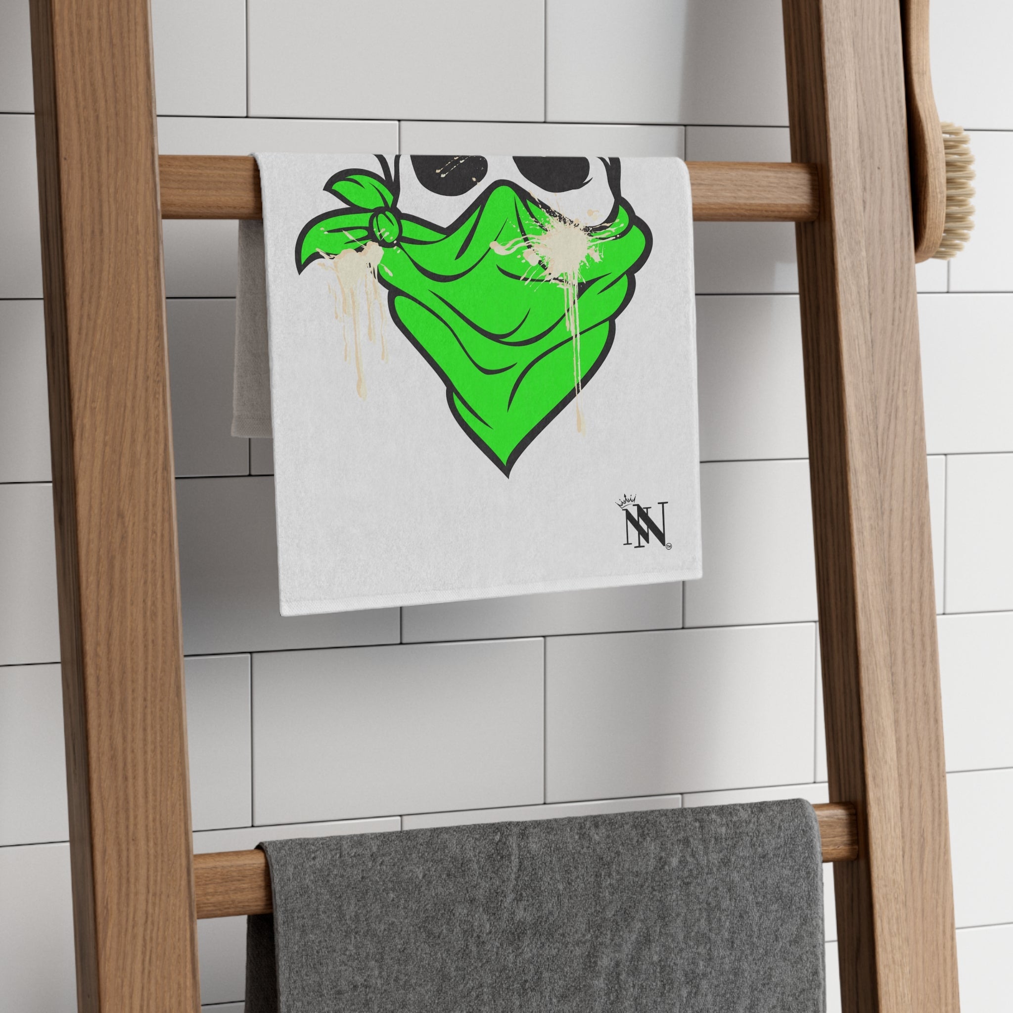 Green Cum Bandit White | Mix & Match Soft Fun-Flirty Lovers’ Towels