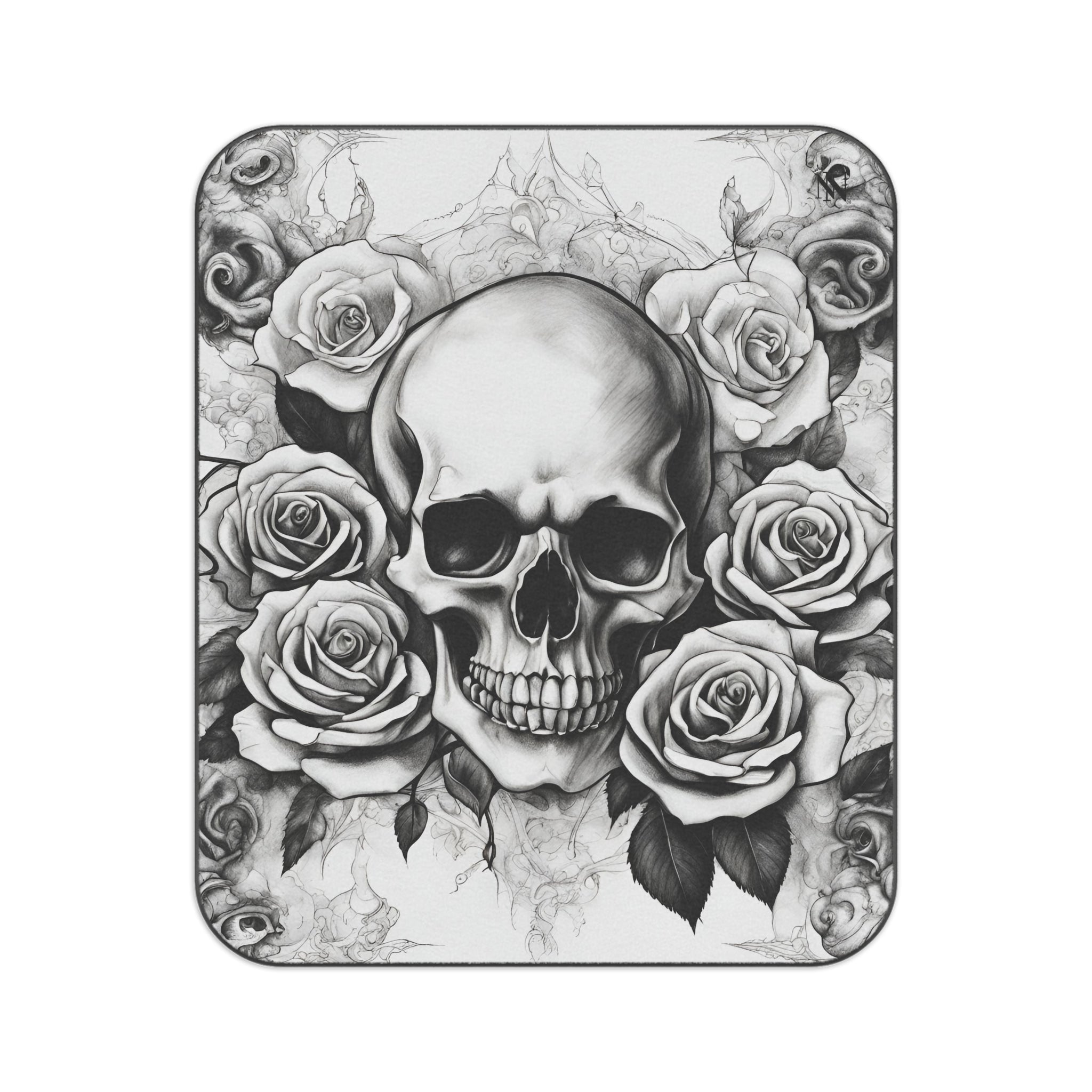 Grey Washed Skull & Roses | Mix Match Fun-Flirty Lovers’ Water-Resistant Blankets