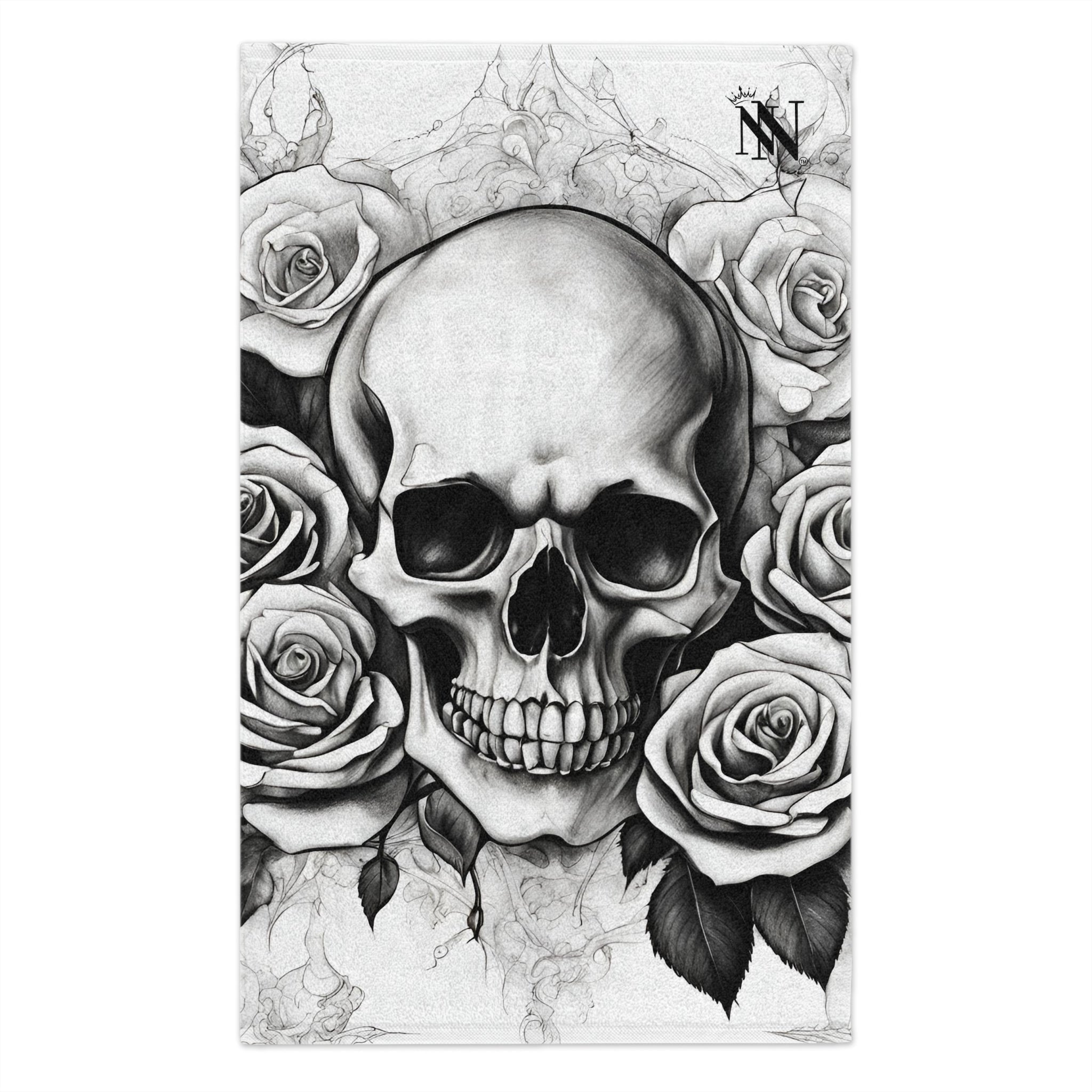 Grey Washed Skull & Roses | Mix & Match Soft Fun-Flirty Lovers’ Towels