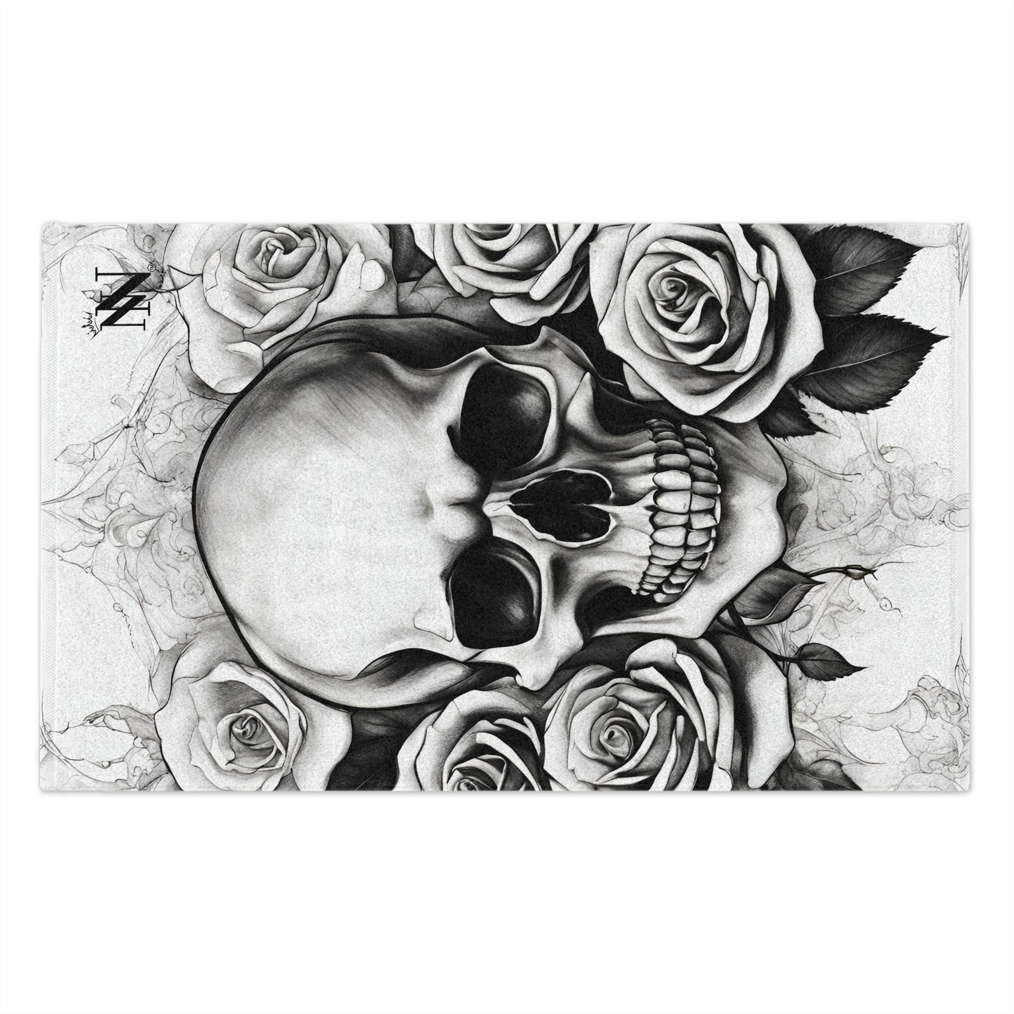 Grey Washed Skull & Roses | Mix & Match Soft Fun-Flirty Lovers’ Towels