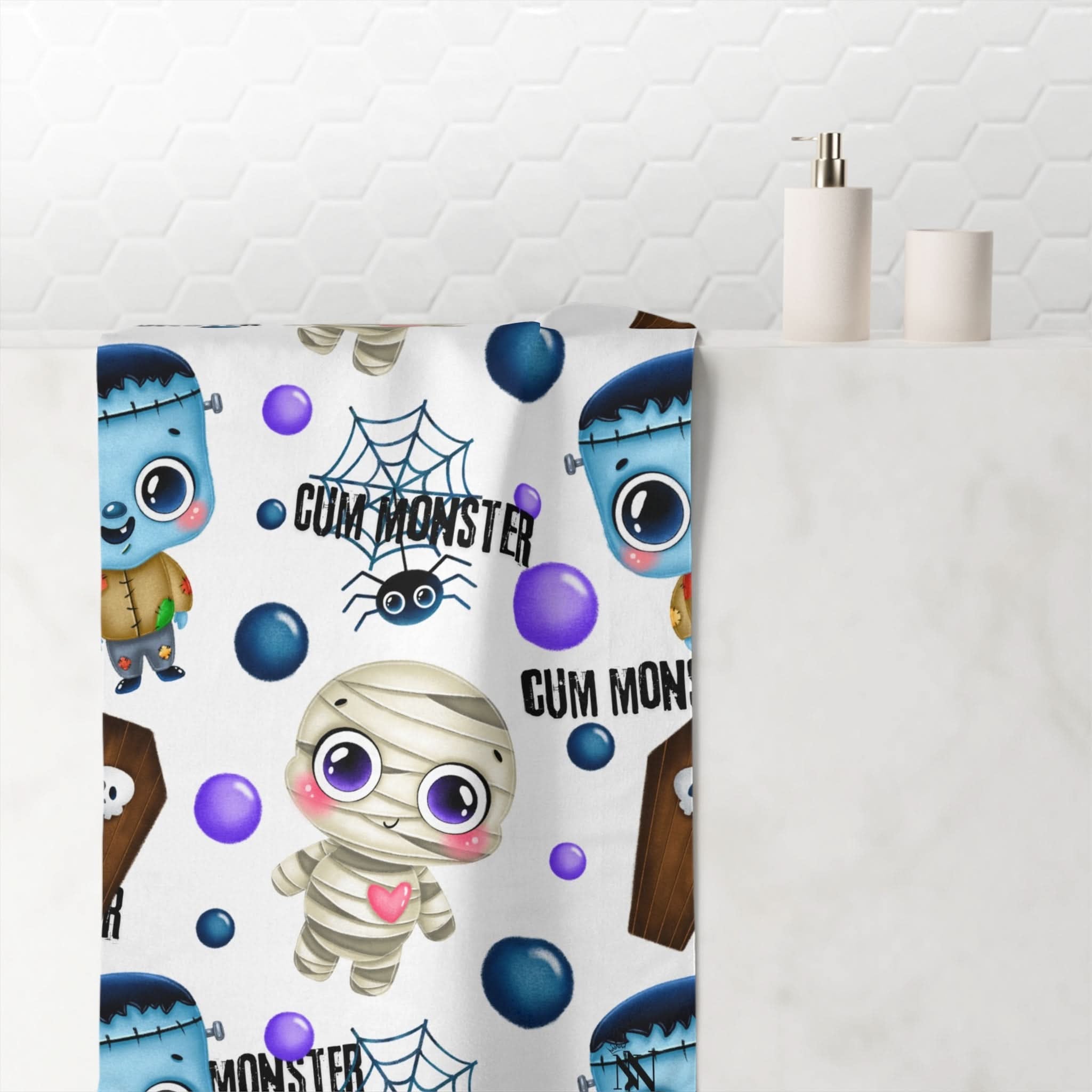 Halloween Cum Monster | Mix & Match Naughty XL Fun-Flirty Lovers’ Towels