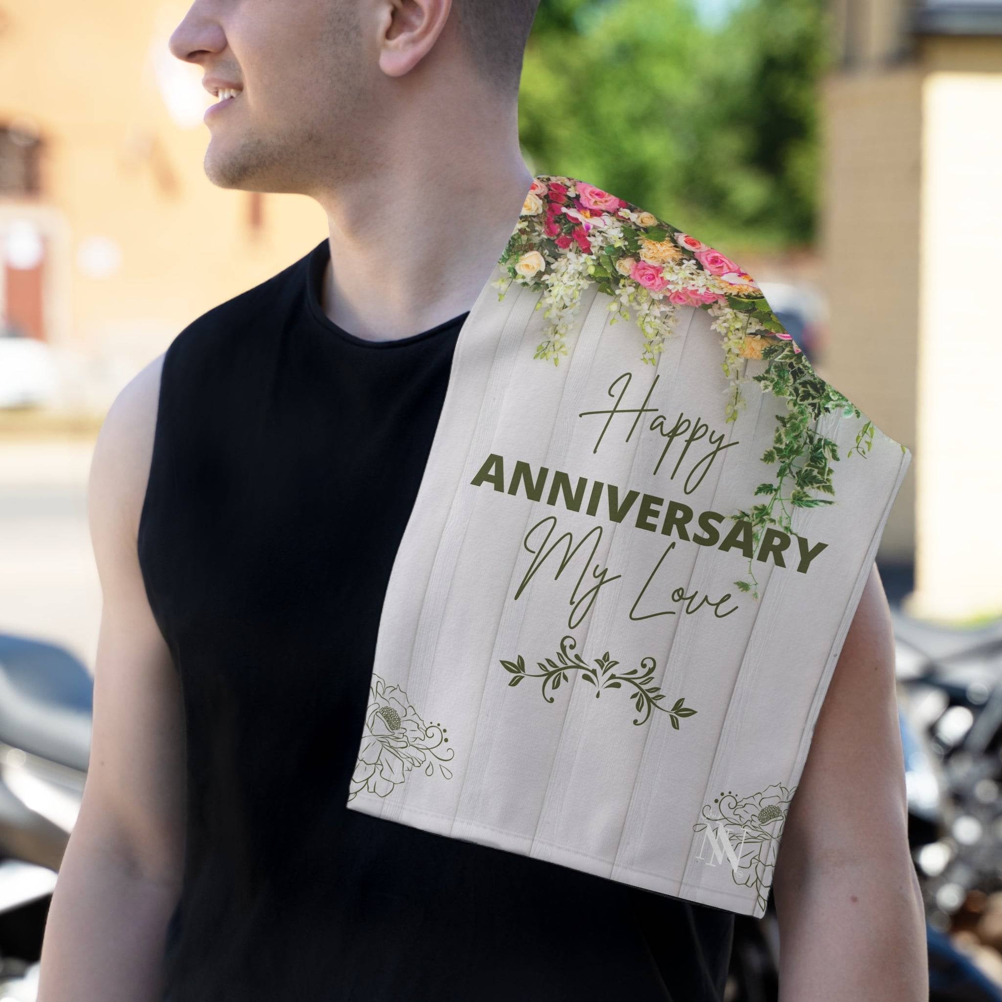 Happy Anniversary My Love | Mix & Match Soft Fun-Flirty Lovers’ Towels