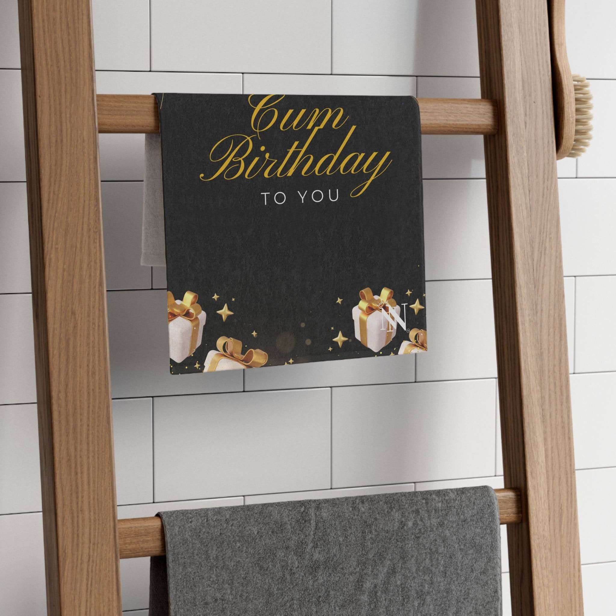 Happy Cum Birthday | Mix & Match Soft Fun-Flirty Lovers’ Towels