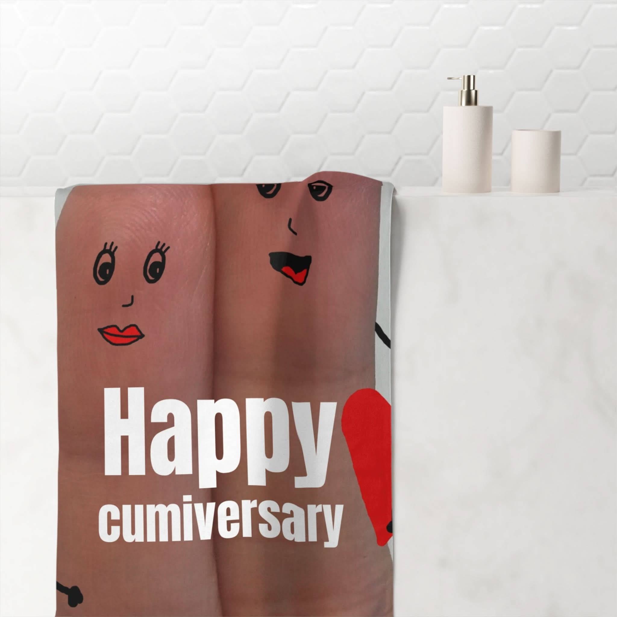 Happy Cumiversary Fingers | Mix & Match Naughty XL Fun-Flirty Lovers’ Towels