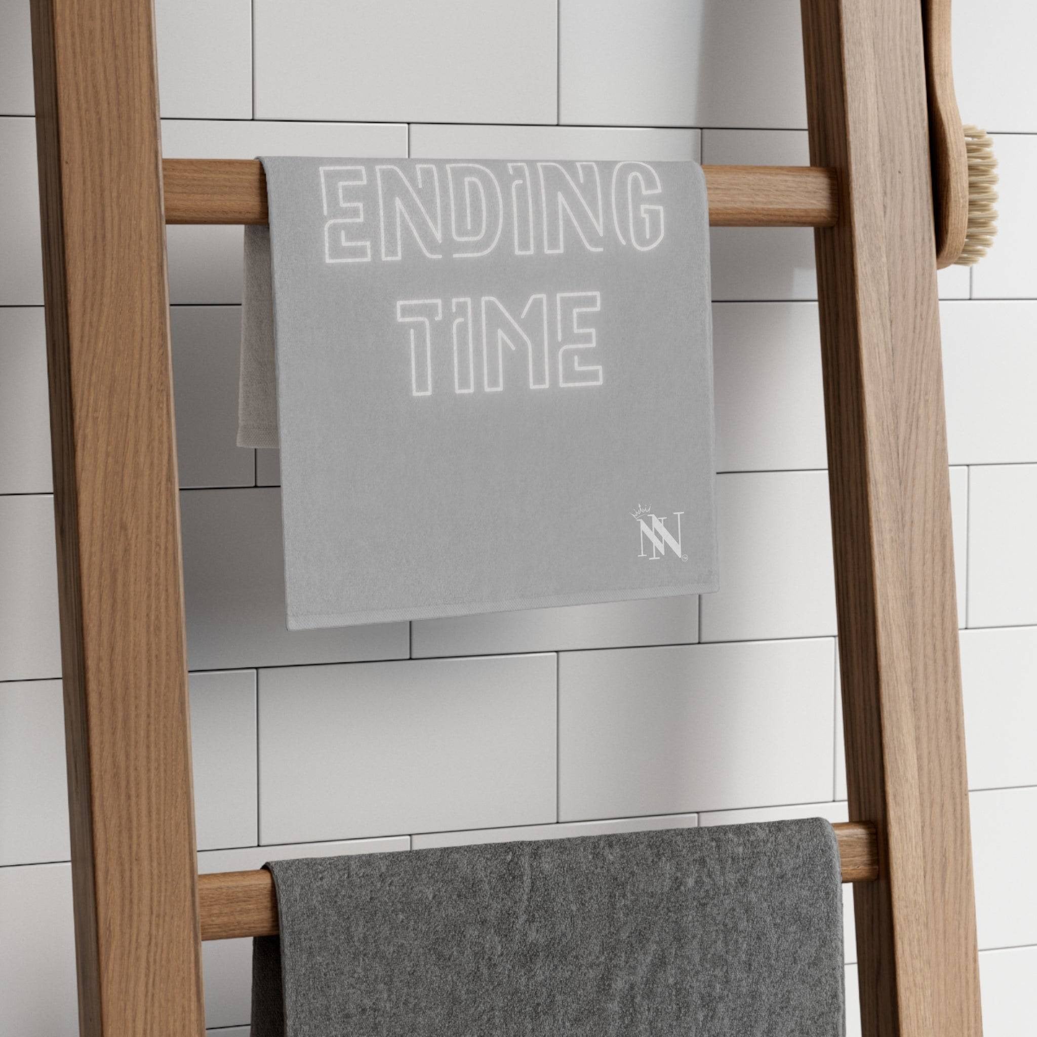 Happy Ending Time Silver Mix & Match Soft Sex Towels | Naughty Lovers’ Gifts