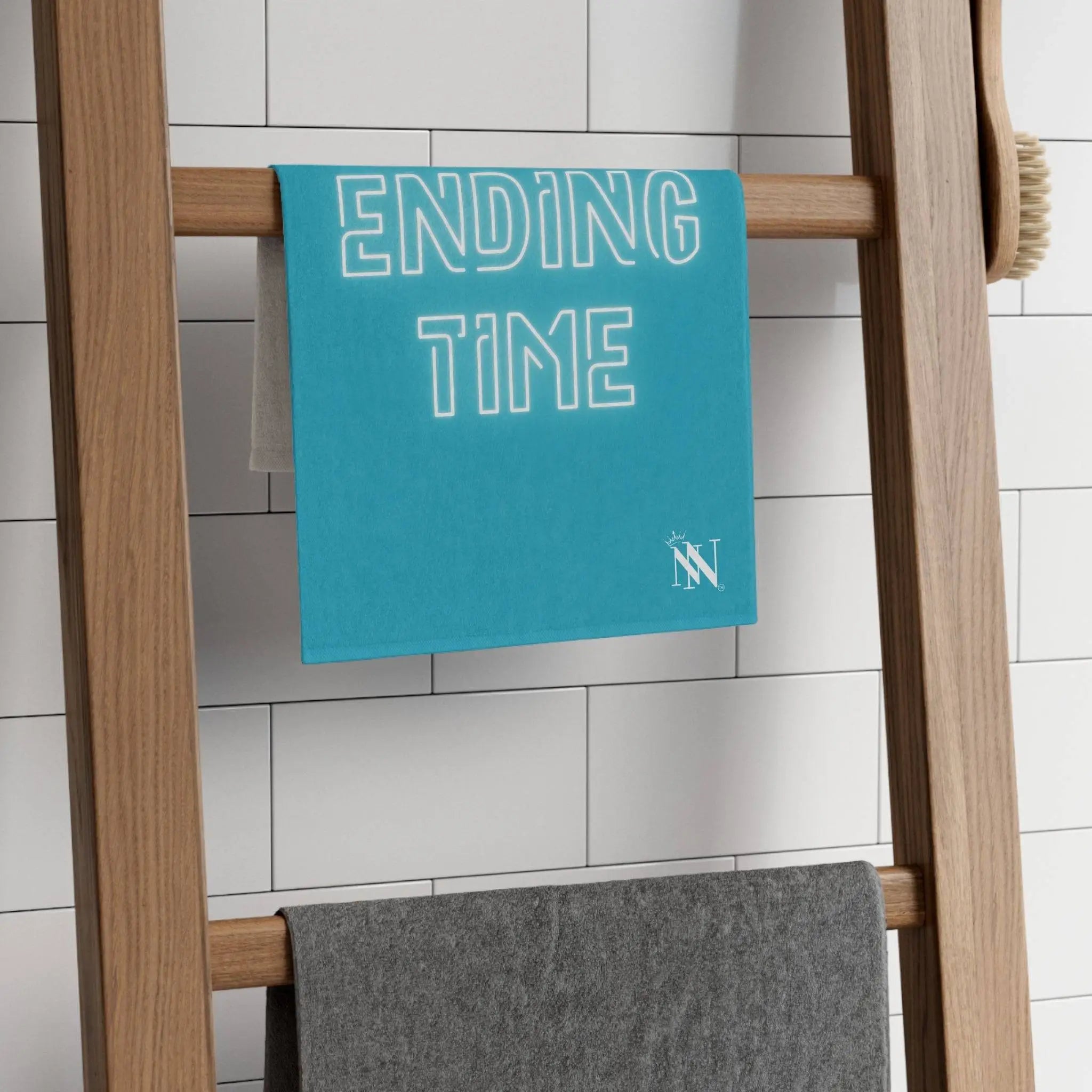 Happy Ending Time Teal Mix & Match Soft Sex Towels | Naughty Lovers’ Gifts