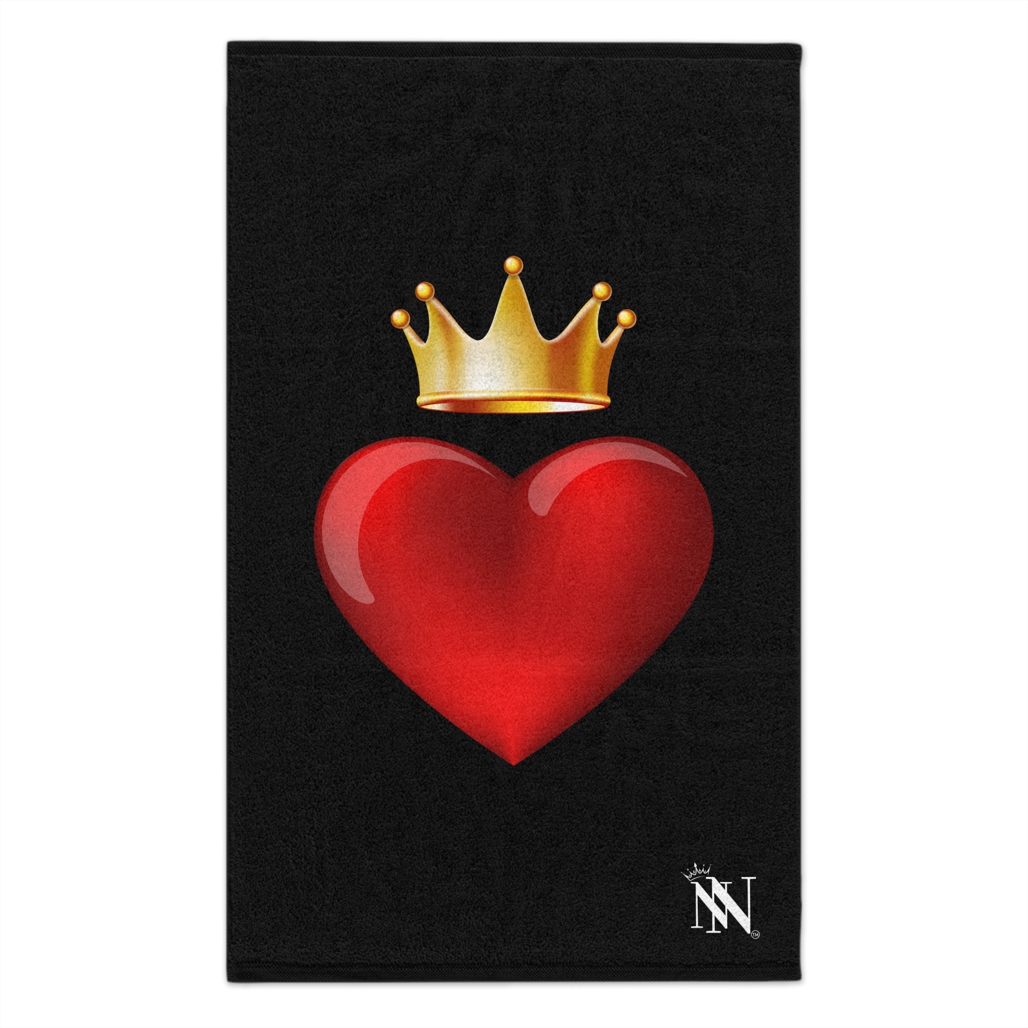 Heart King Black | Mix & Match Soft Fun-Flirty Lovers’ Towels