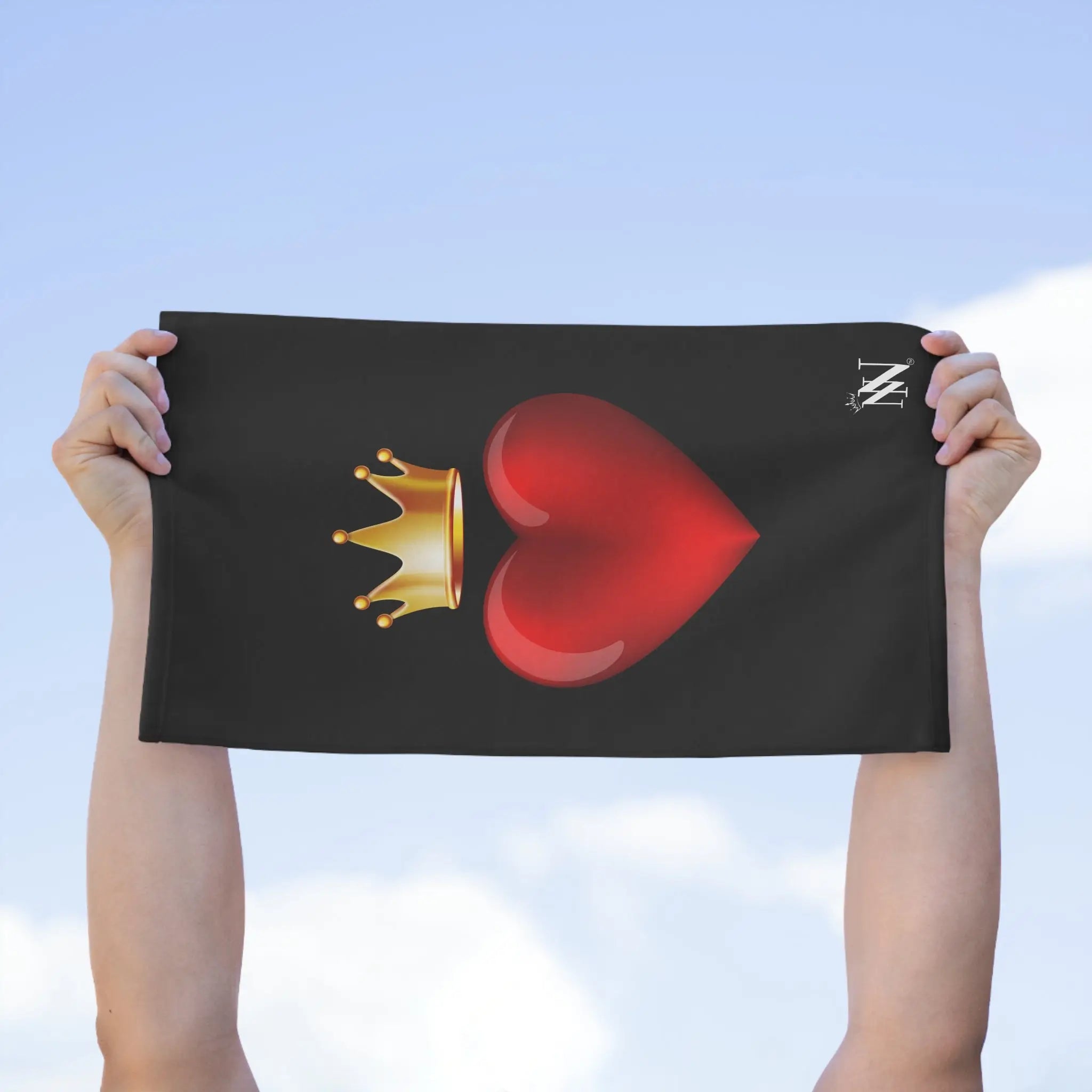 Heart King Black | Mix & Match Soft Fun-Flirty Lovers’ Towels