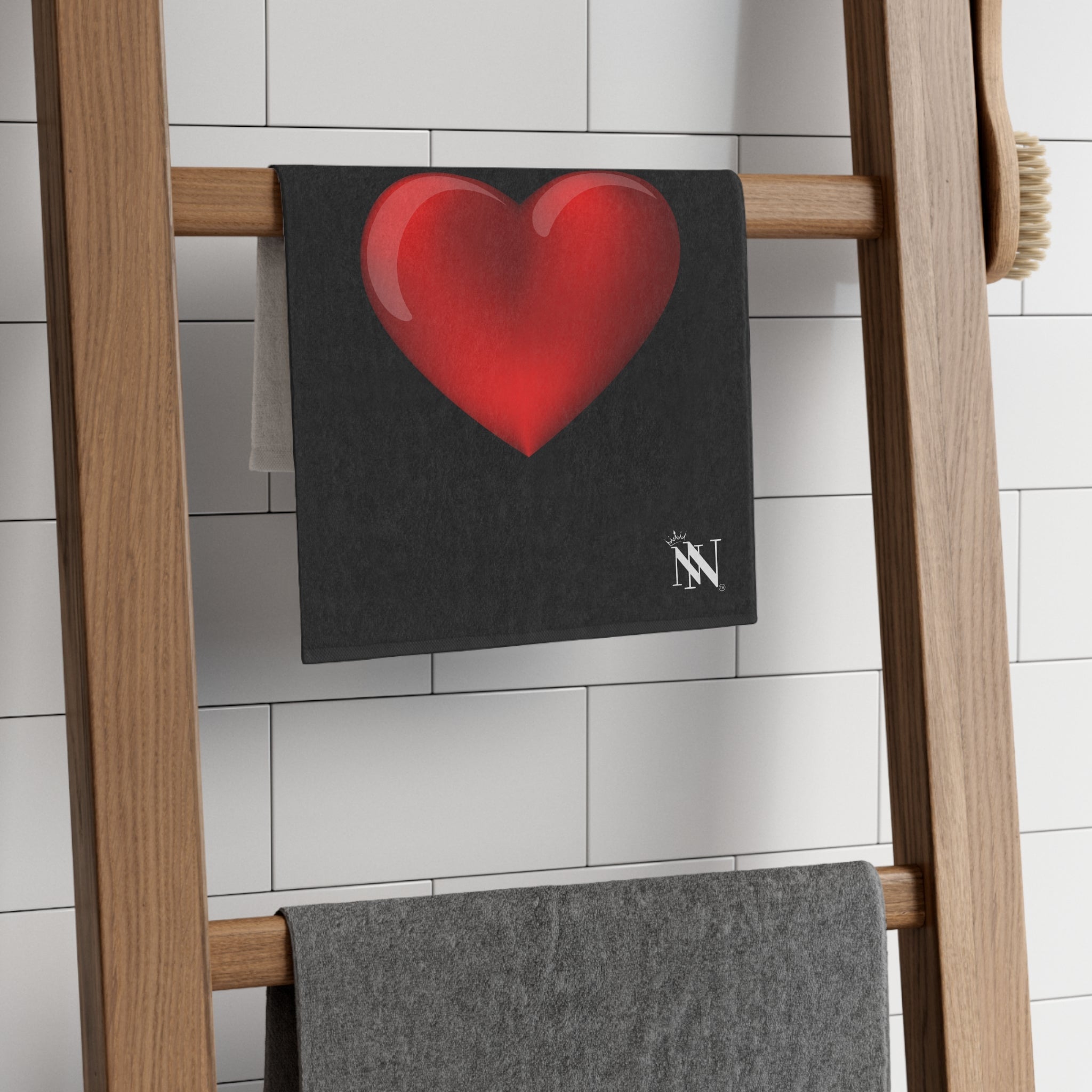 Heart King Black | Mix & Match Soft Fun-Flirty Lovers’ Towels