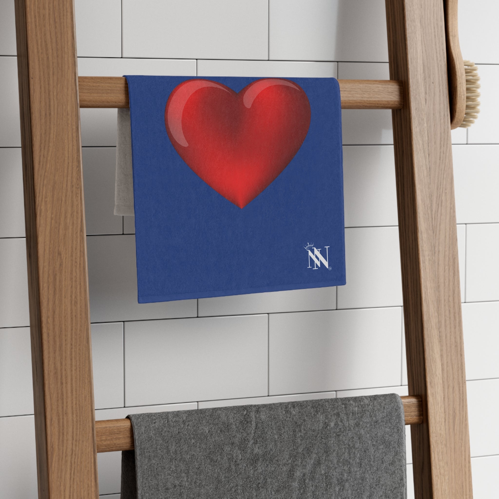 Heart King Blue | Mix & Match Soft Fun-Flirty Lovers’ Towels
