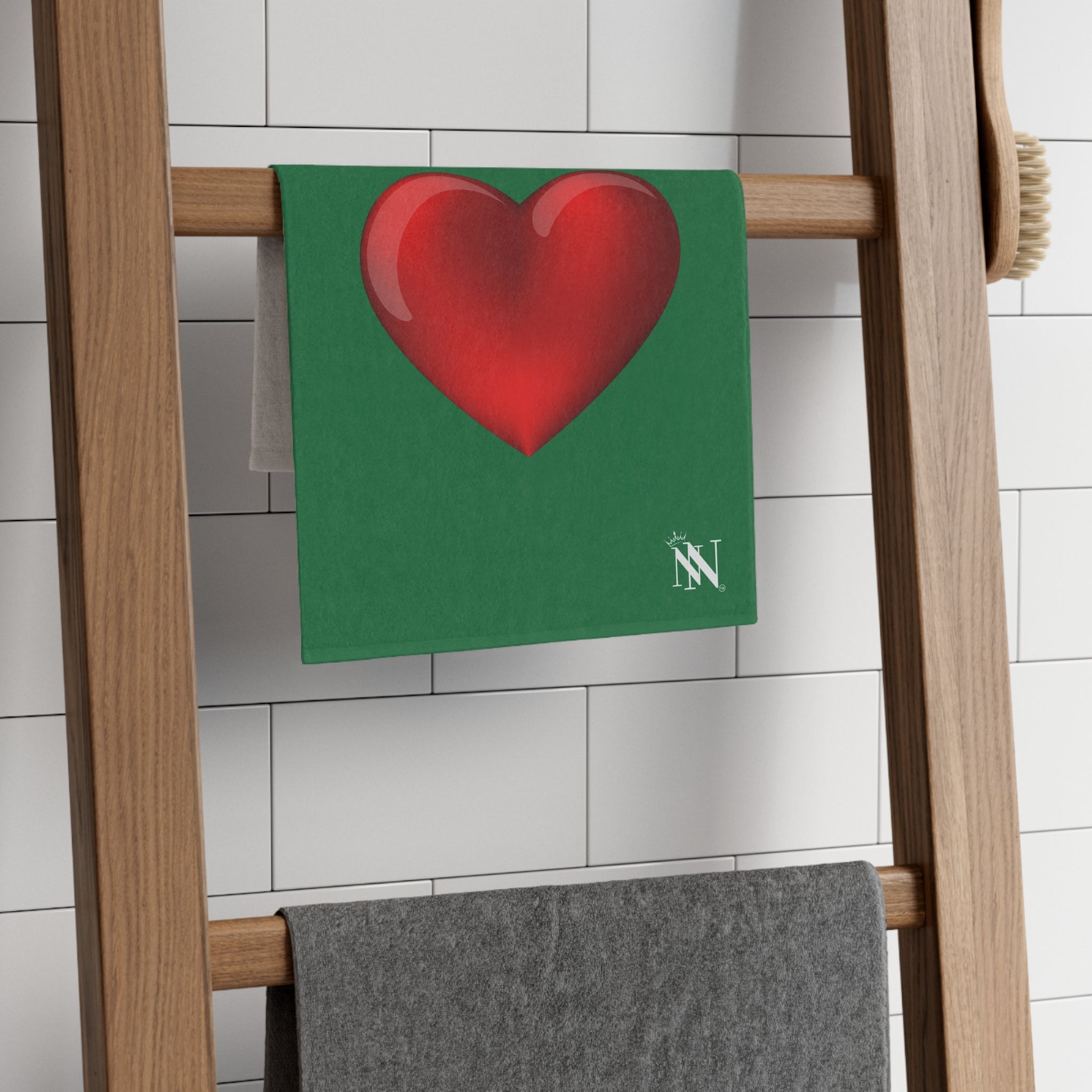 Heart King Green | Mix & Match Soft Fun-Flirty Lovers’ Towels