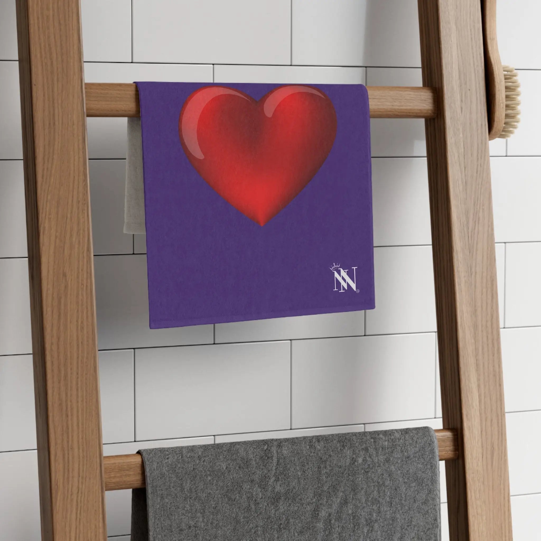 Heart King Purple | Mix & Match Soft Fun-Flirty Lovers’ Towels