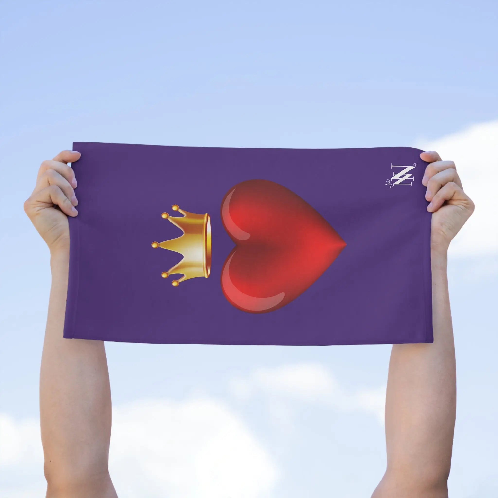 Heart King Purple | Mix & Match Soft Fun-Flirty Lovers’ Towels