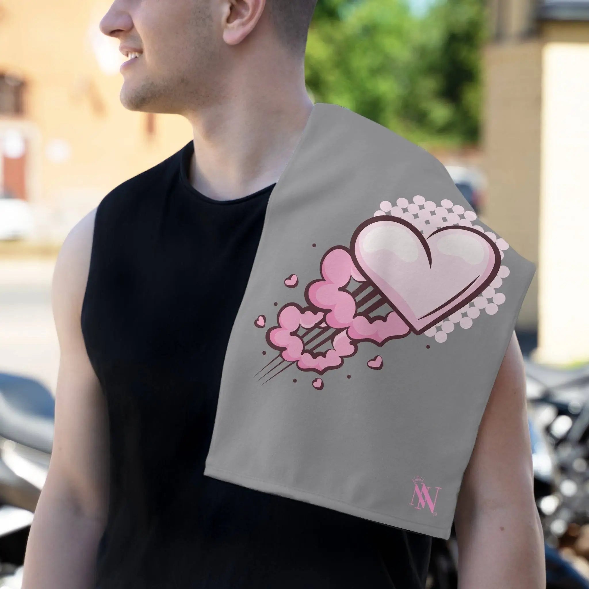 Heart Pounding Grey Mix & Match Soft Sex Towels | Flirty Lovers’ Gifts