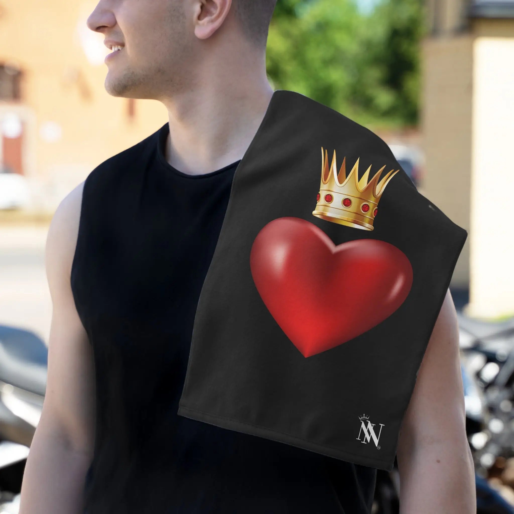 Heart Queen Black | Mix & Match Soft Fun-Flirty Lovers’ Towels