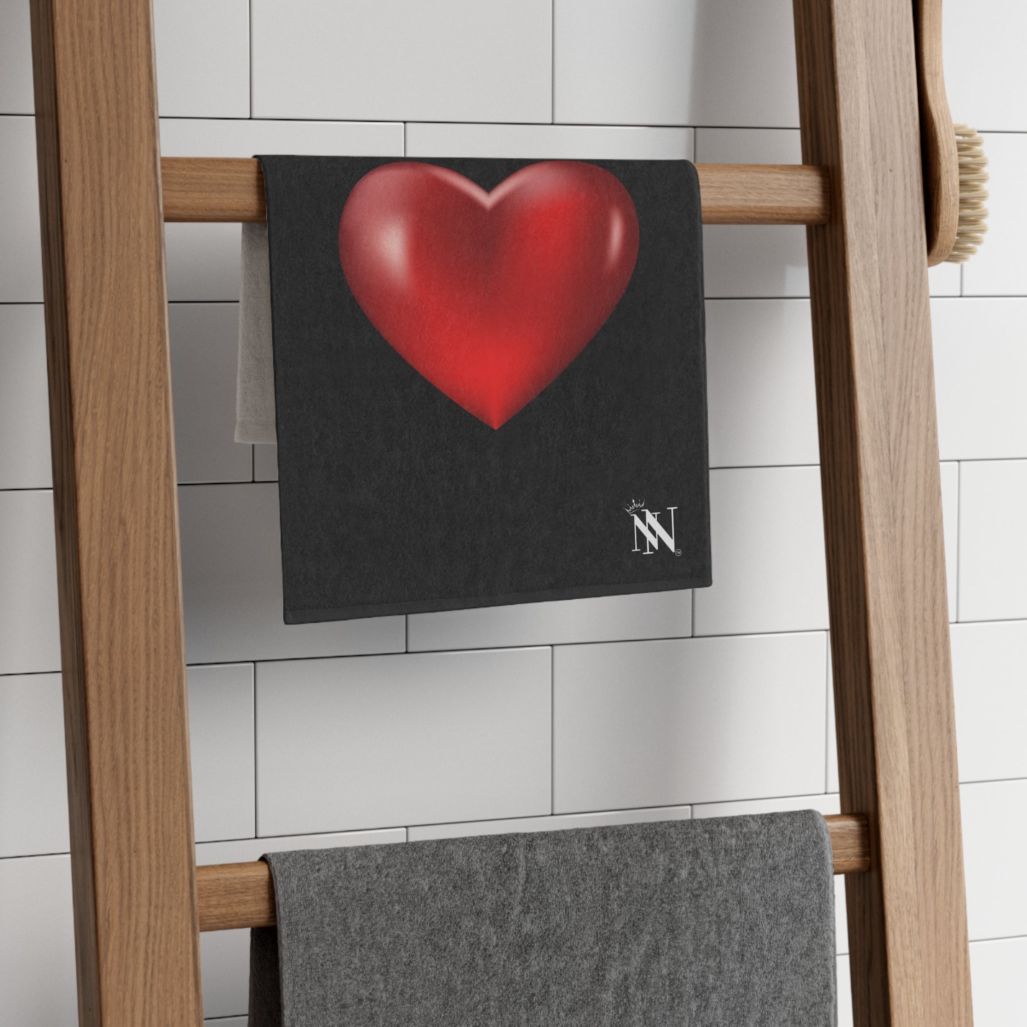 Heart Queen Black | Mix & Match Soft Fun-Flirty Lovers’ Towels