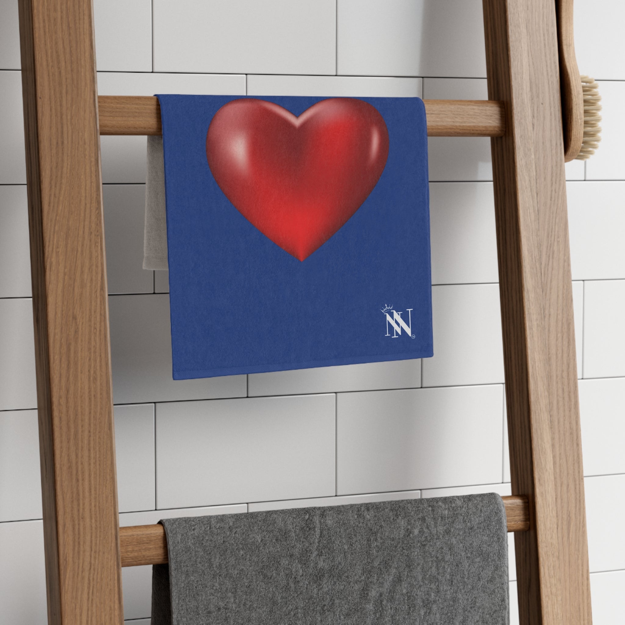 Heart Queen Blue | Mix & Match Soft Fun-Flirty Lovers’ Towels