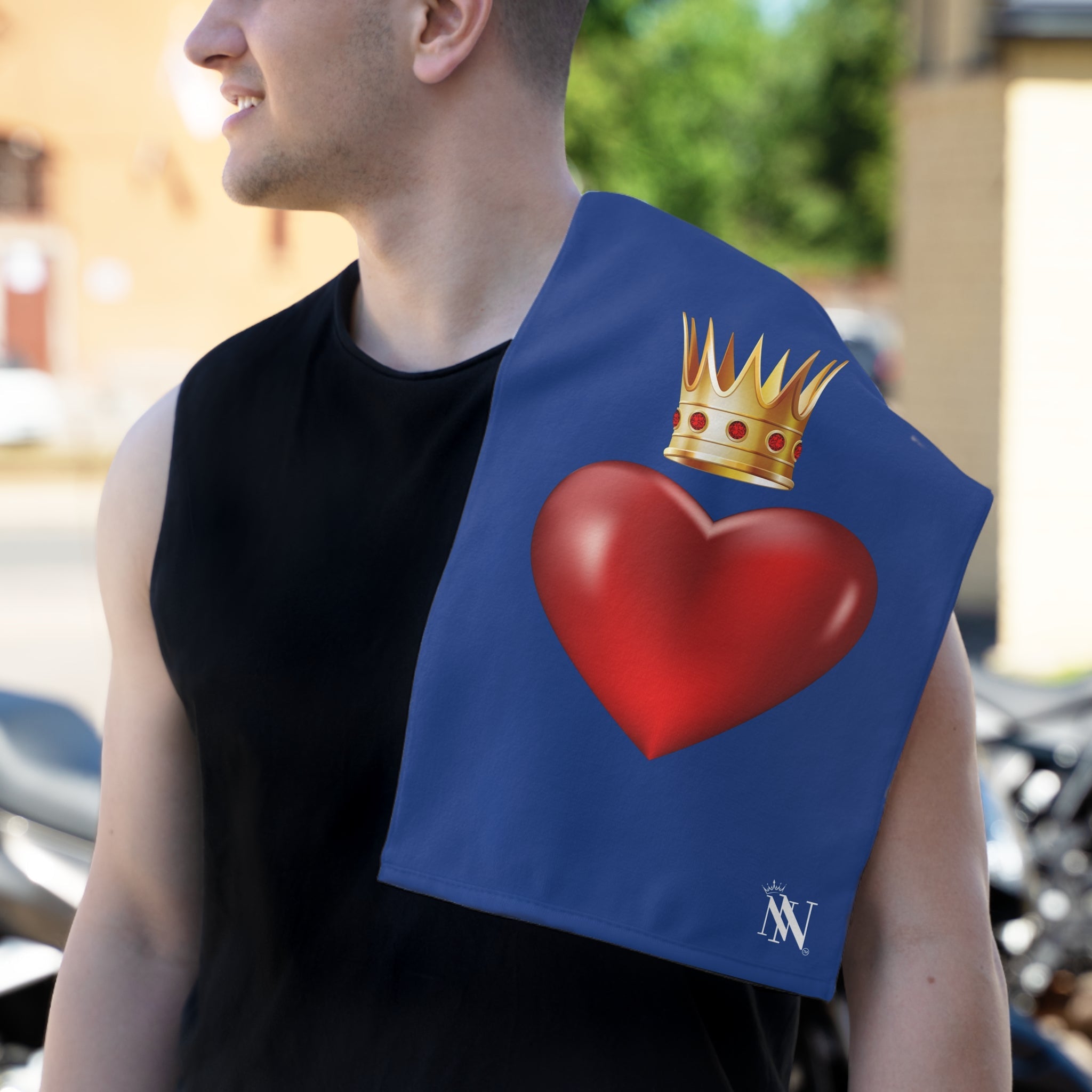 Heart Queen Blue | Mix & Match Soft Fun-Flirty Lovers’ Towels