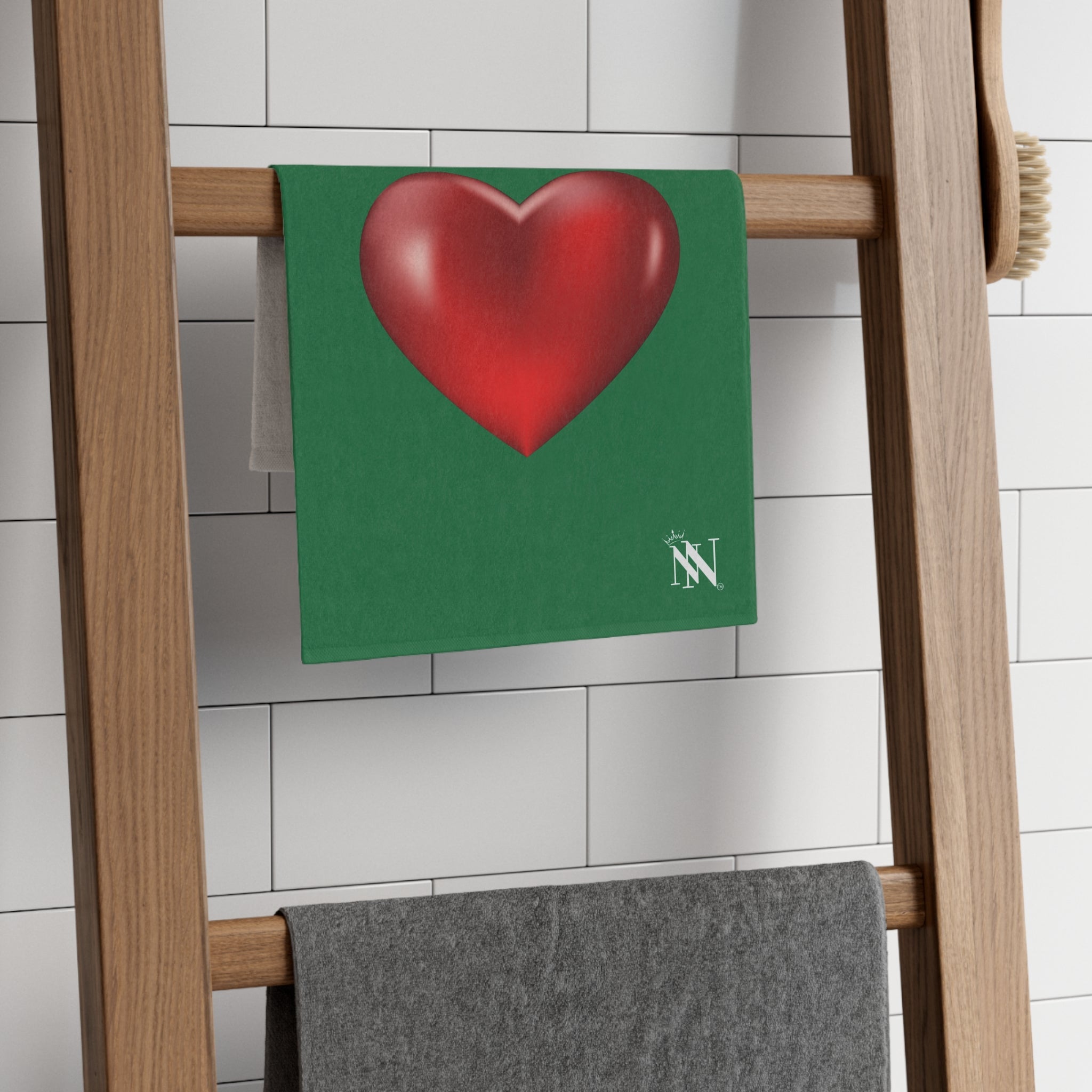 Heart Queen Green | Mix & Match Soft Fun-Flirty Lovers’ Towels